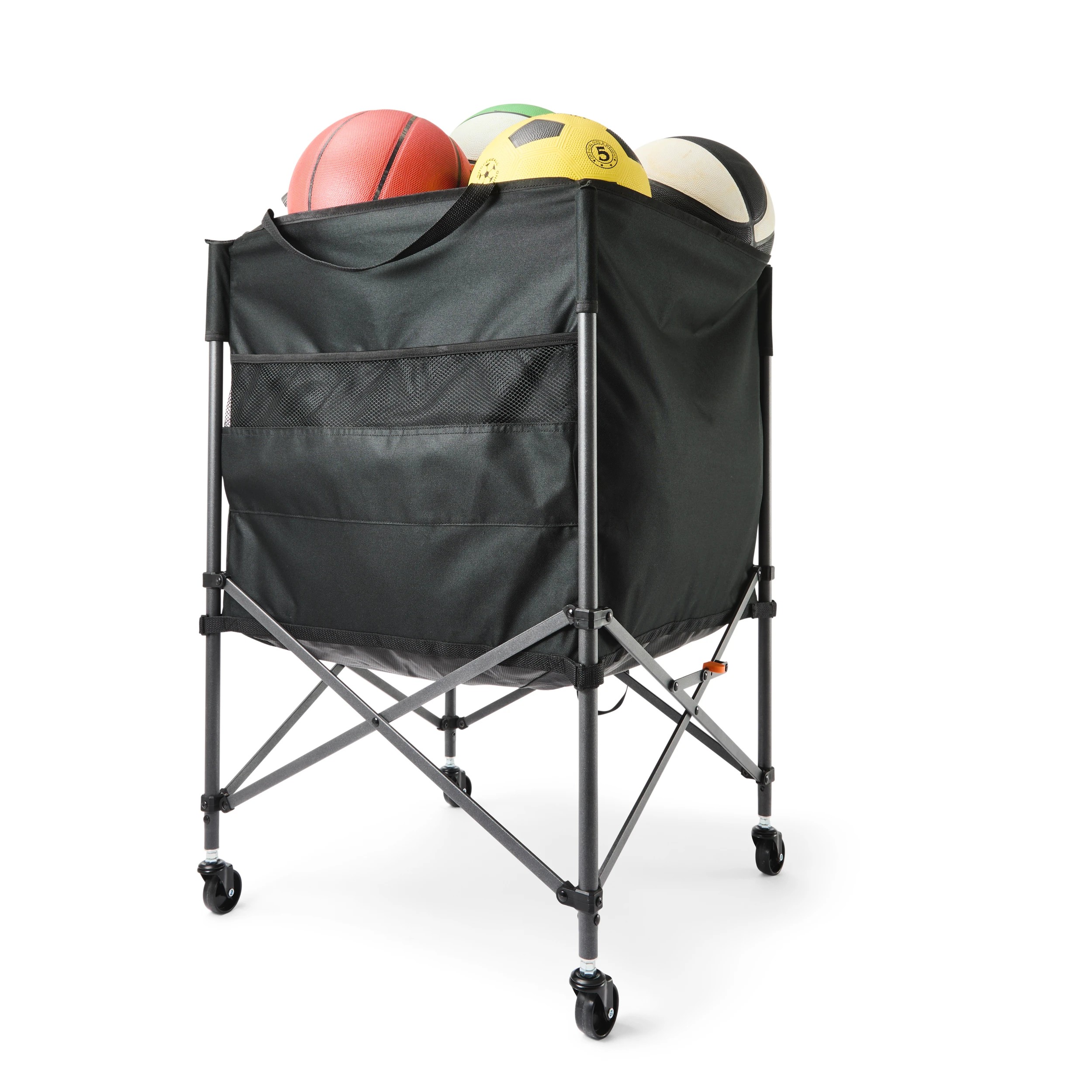 1 Portable Rolling Ball Storage Cart - Black, 1 of 10
