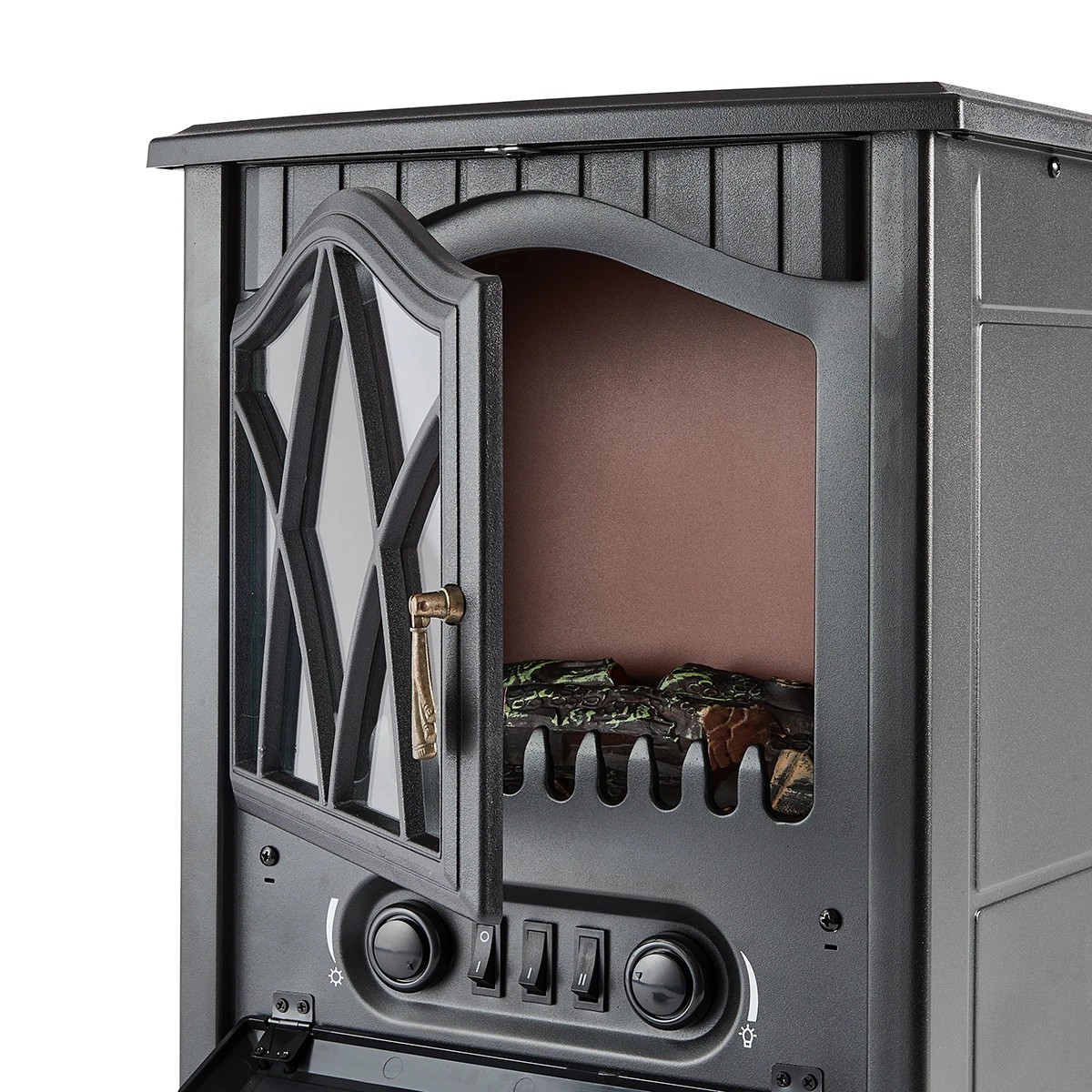 10 Flame Effect Fireplace Heater - Black, 10 of 10