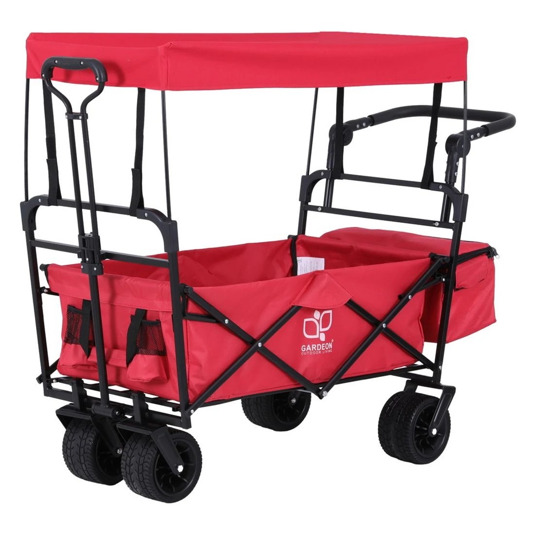 3 Gardeon Garden Cart with Removable Canopy Red - Red, 3 of 5