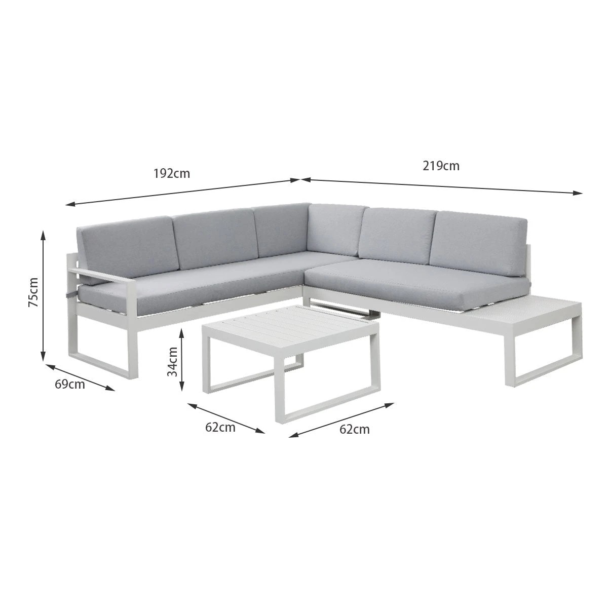 5 Moda Living Milano Aluminium Outdoor Sofa Lounge Set - White, 5 of 9