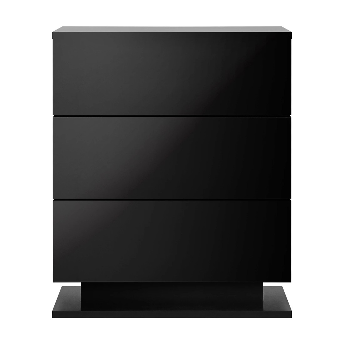 3 Oikiture Bedside Tables Set of 2 LED Nightstand Cabinet 3 Drawers Side Table - Black, 3 of 5