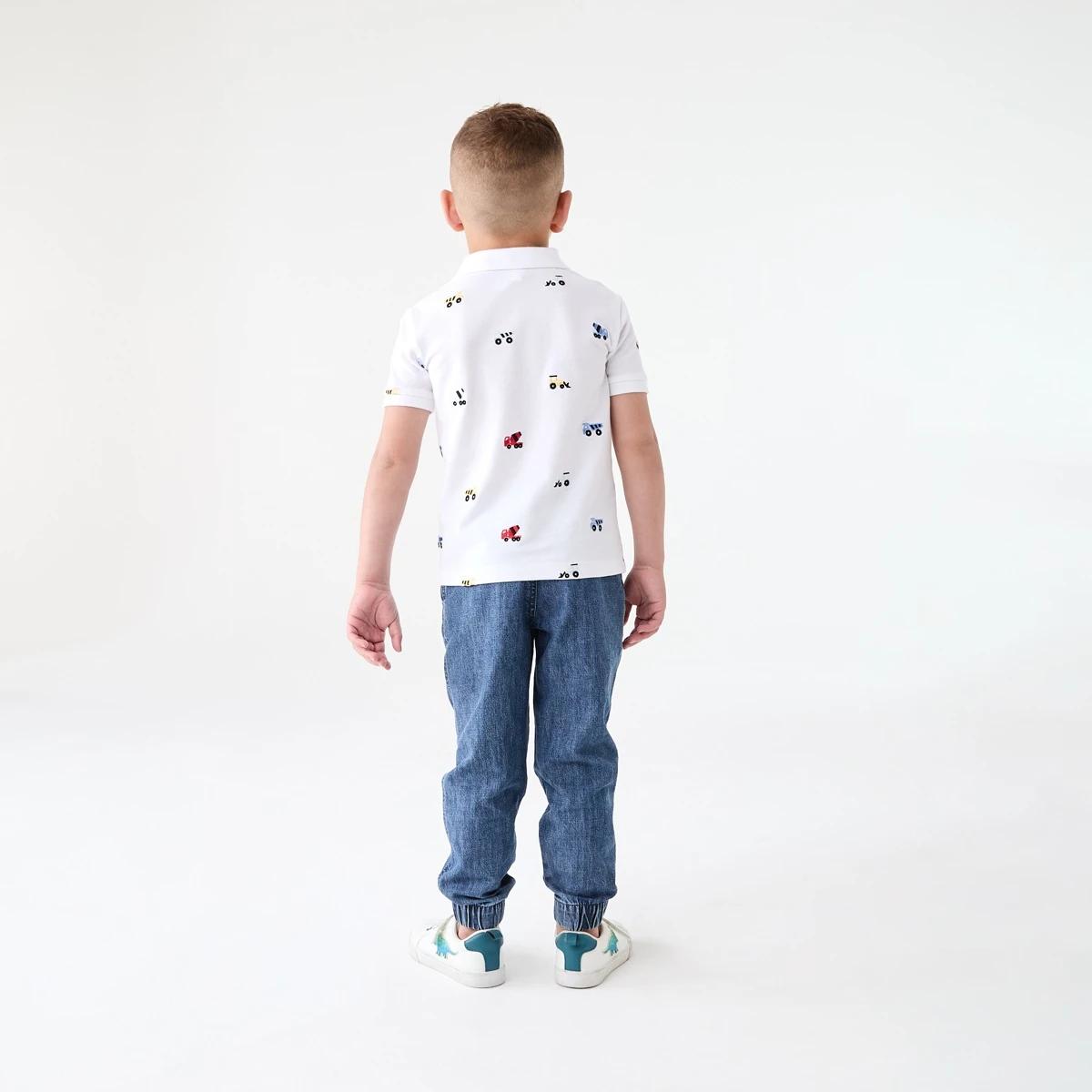 6 Embroidery Polo T-shirt SIMPLE MINI DIGGER WHITE, 6 of 6