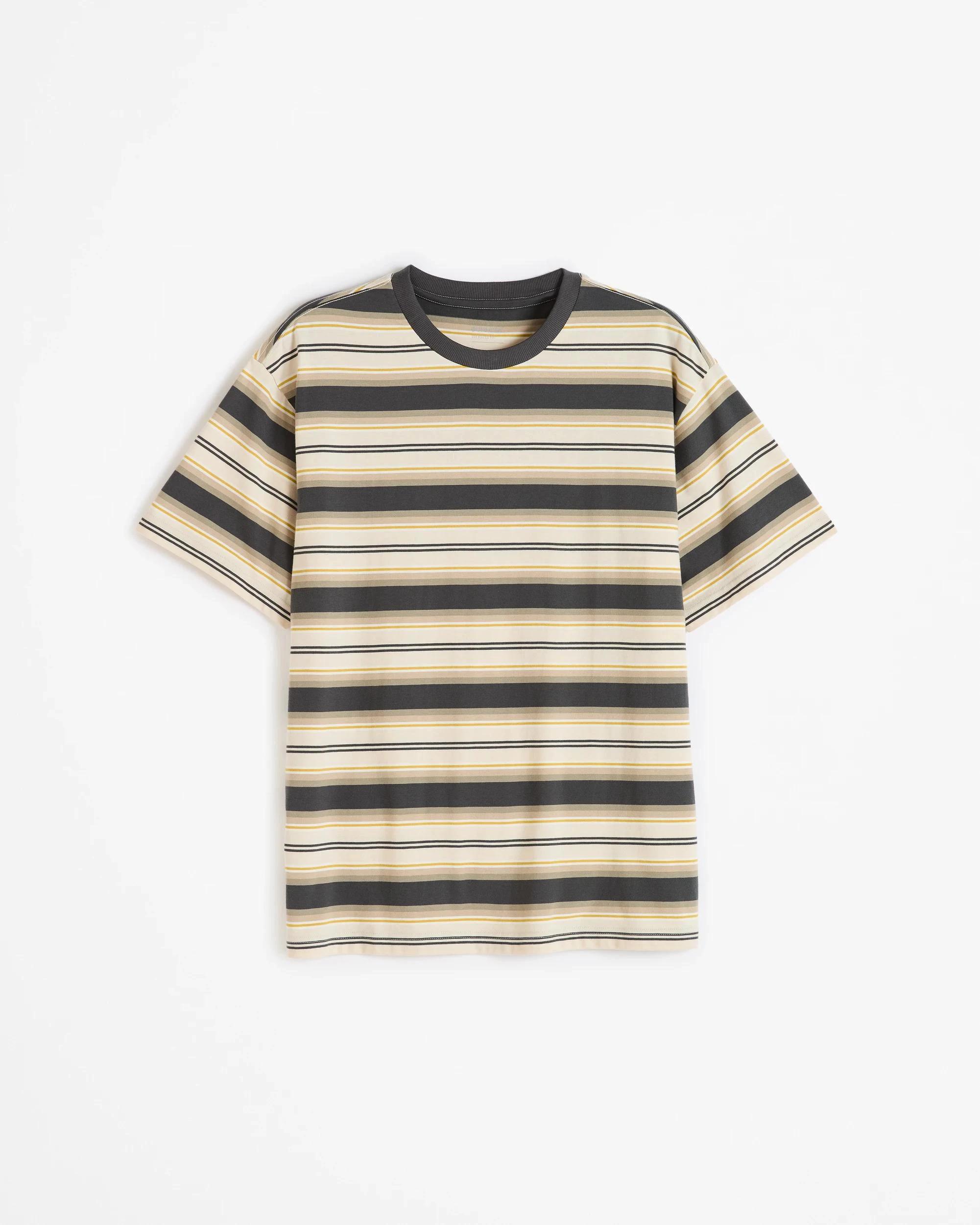 7 Australian Cotton Heavy Core T-Shirt- Commons BROWN STRIPE, 7 of 7