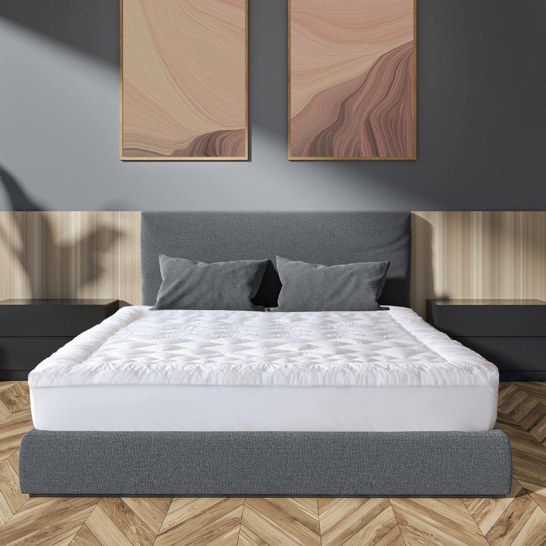 3 Royal Comfort 1200GSM Deluxe 7-Zone Mattress Topper Luxury Gusset Breathable Single - White, 3 of 7