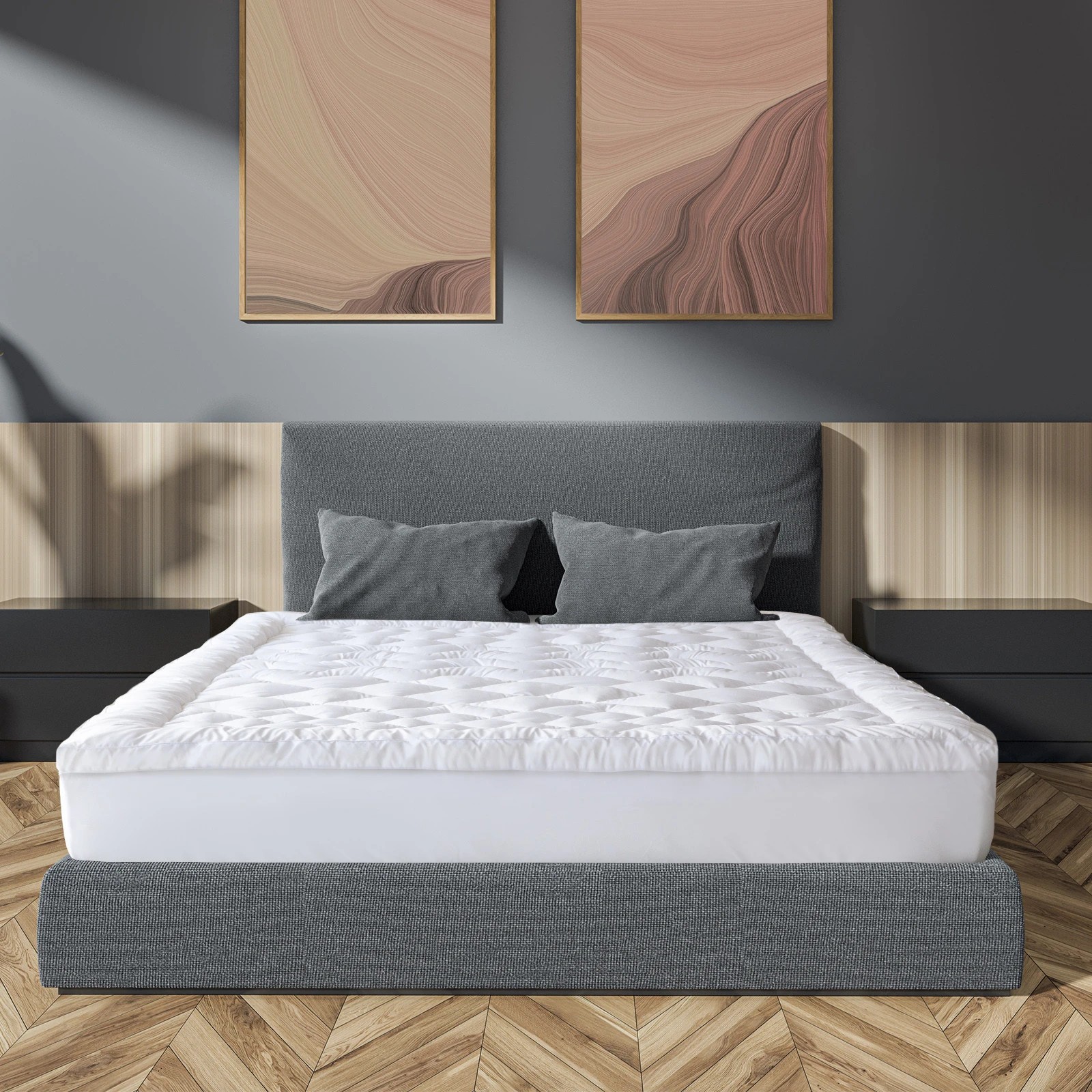 3 Royal Comfort 1200GSM Deluxe 7-Zone Mattress Topper Luxury Gusset Breathable - Single Bed - White, 3 of 10