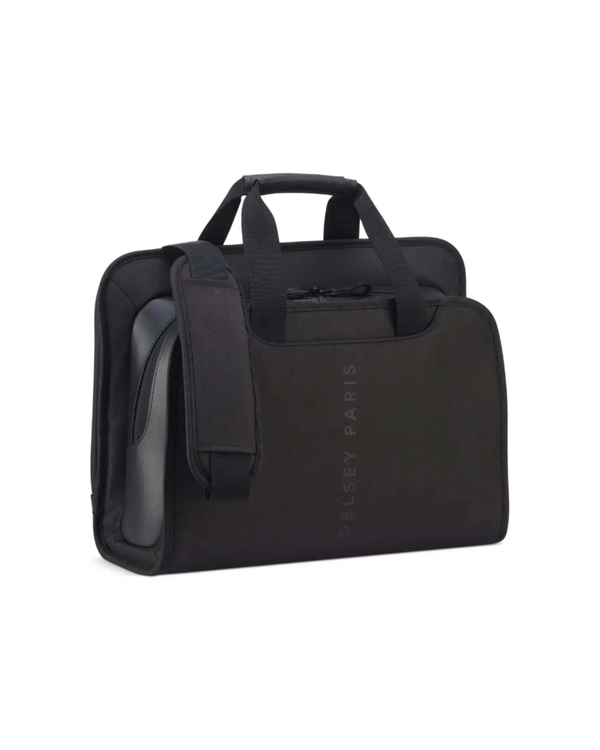 4 Delsey Arche 14in Laptop Satchel Double Compartments RFID Data Protection - Black, 4 of 7