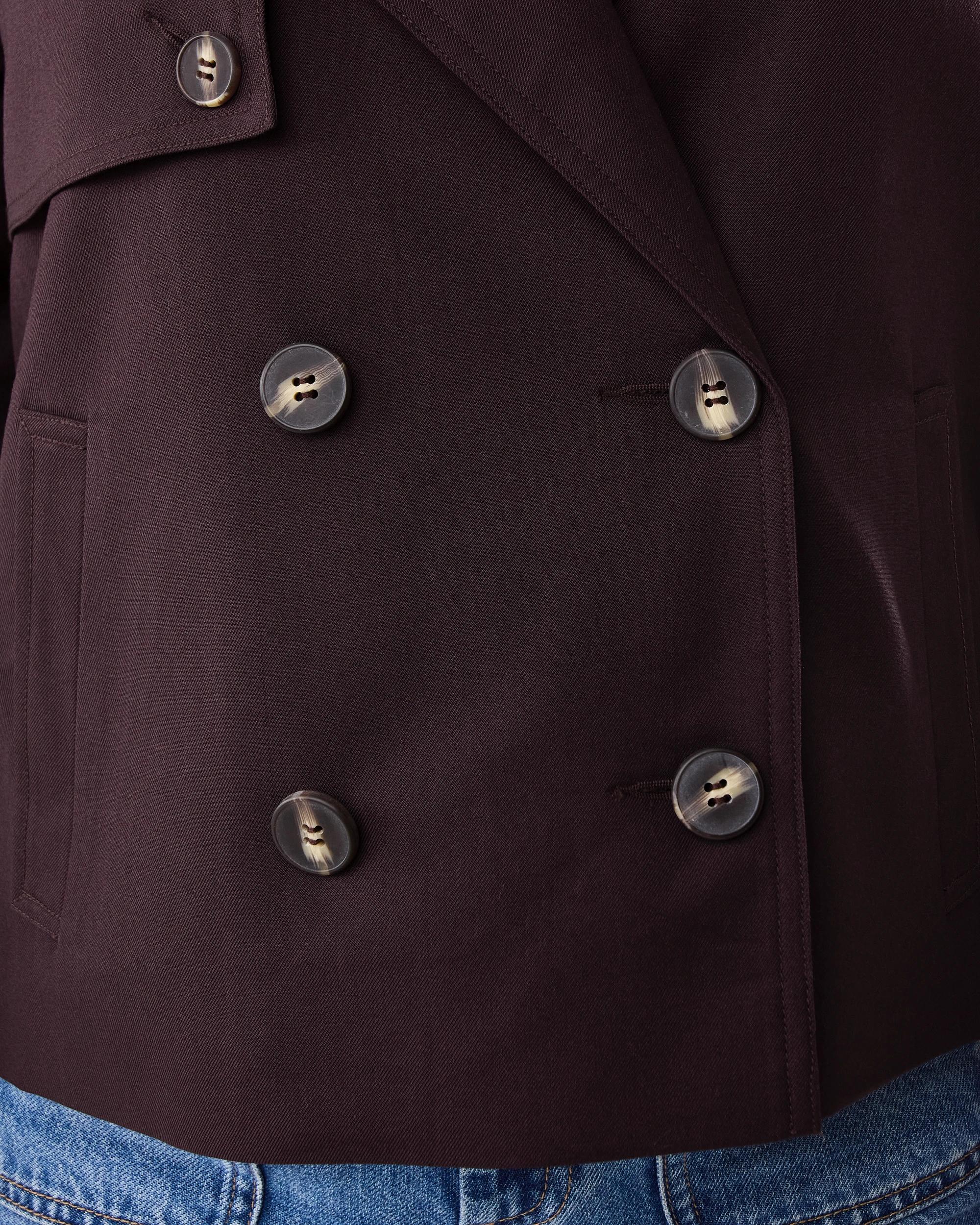 10 Crop Trench Coat Choc Plum, 10 of 10
