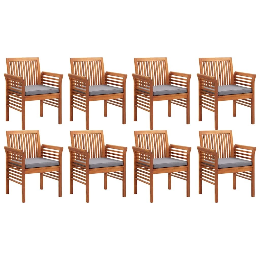 3 Vidaxl 9 Piece Outdoor Dining Set With Cushions Solid Wood Acacia - Brown, 3 of 8