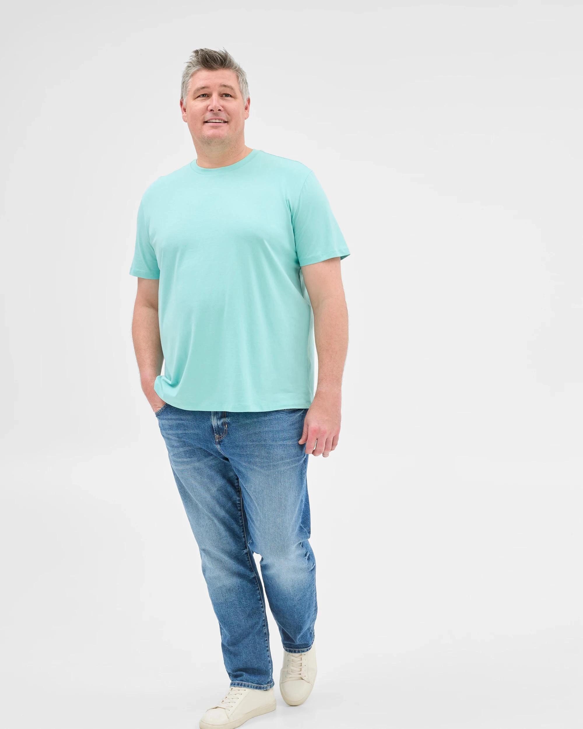 2 Target Man Plus Plus Size Australian Cotton Crew T-Shirt AQUA, 2 of 5