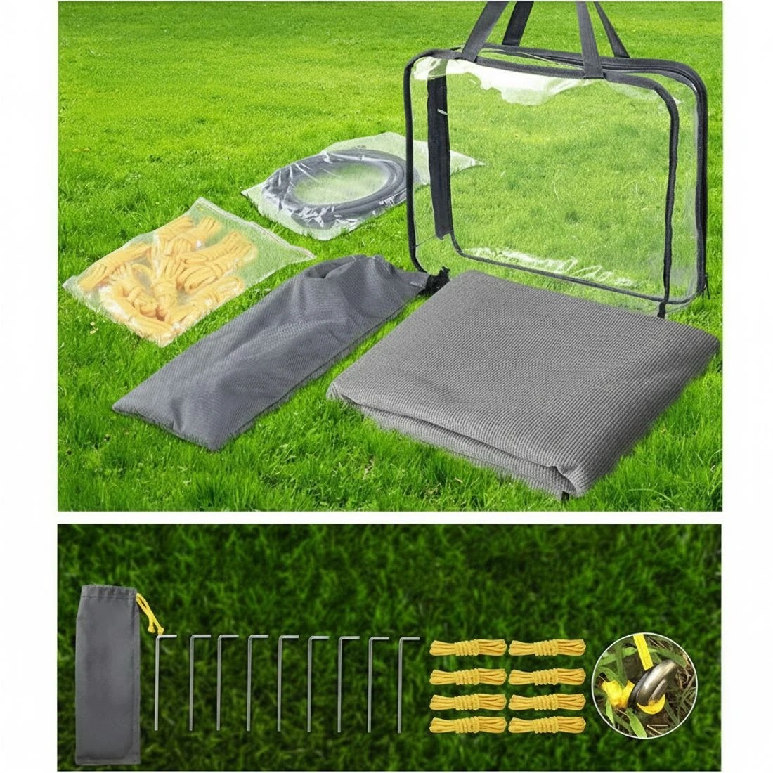 6 Caravan Privacy Screen Roll Out Awning 4Mx1.95M End Wall Side Sun Shade - Grey, 6 of 7