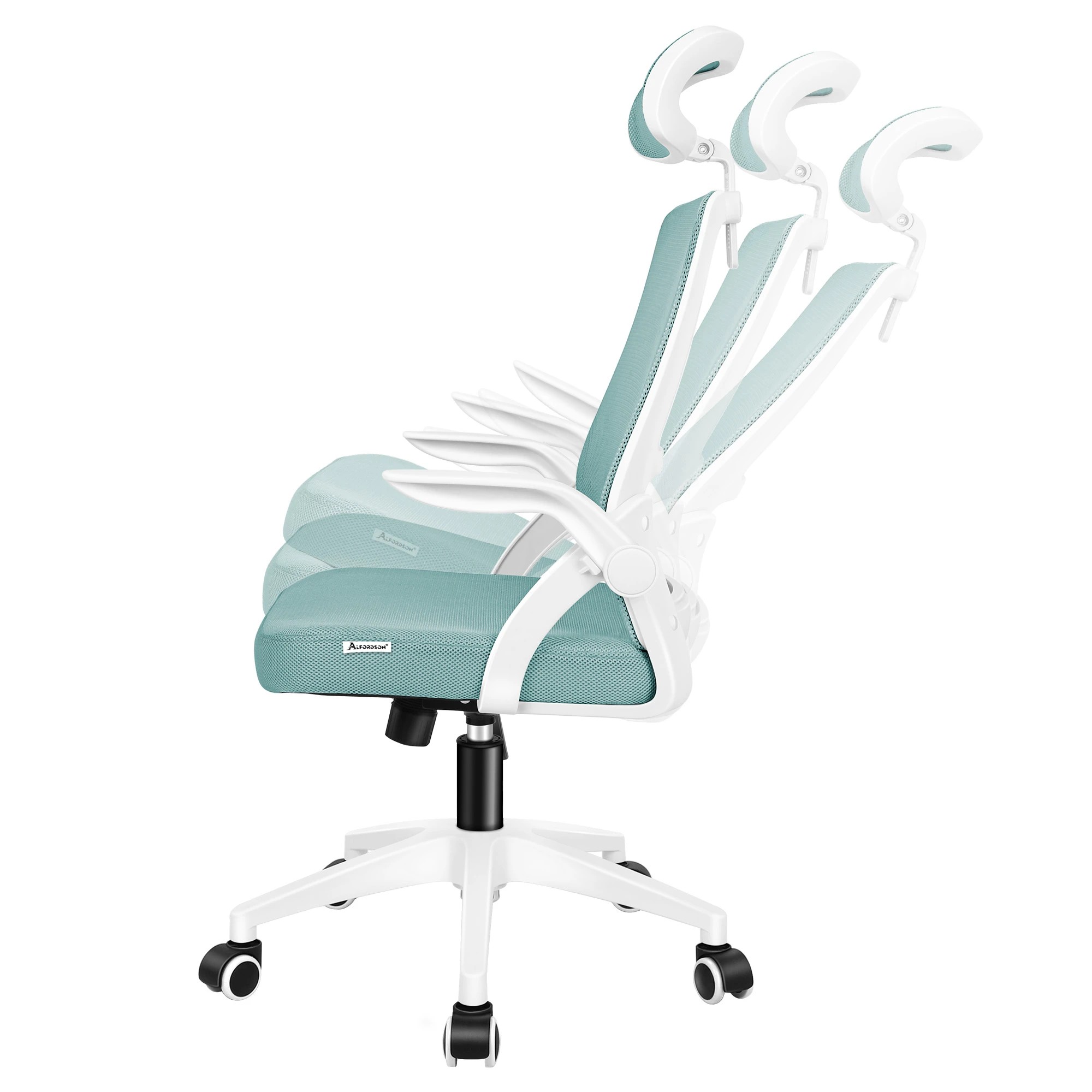 5 Alfordson Mesh Office Chair Executive Computer Seat Fabric Tilt Gaming Racing - Cyan, 5 of 10