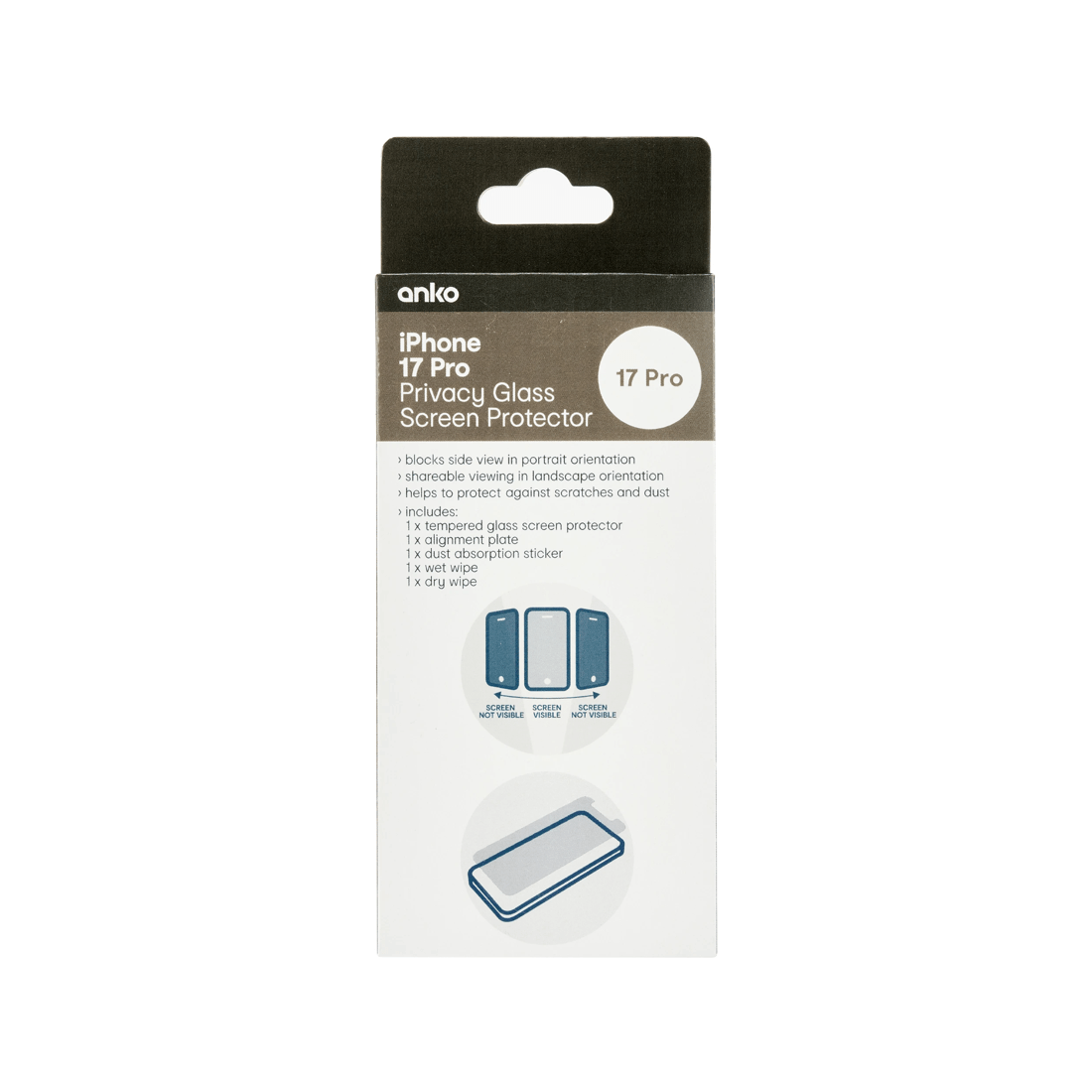 1 iPhone 17 Pro Privacy Screen Protector, 1 of 3