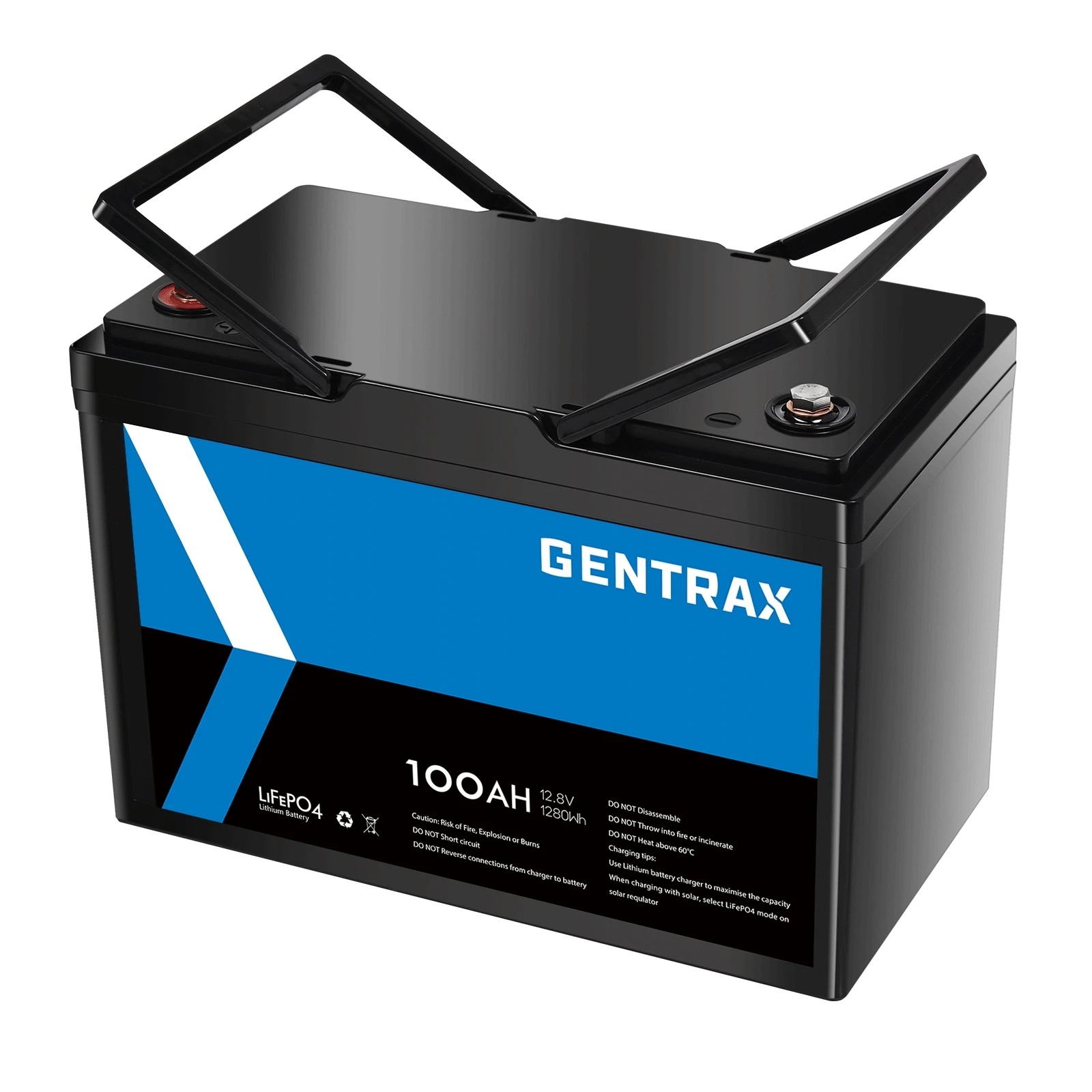 4 GENTRAX 12V 100Ah 1280Wh LiFePO4 Battery, 100A BMS, Caravan & Camping, 4 of 10