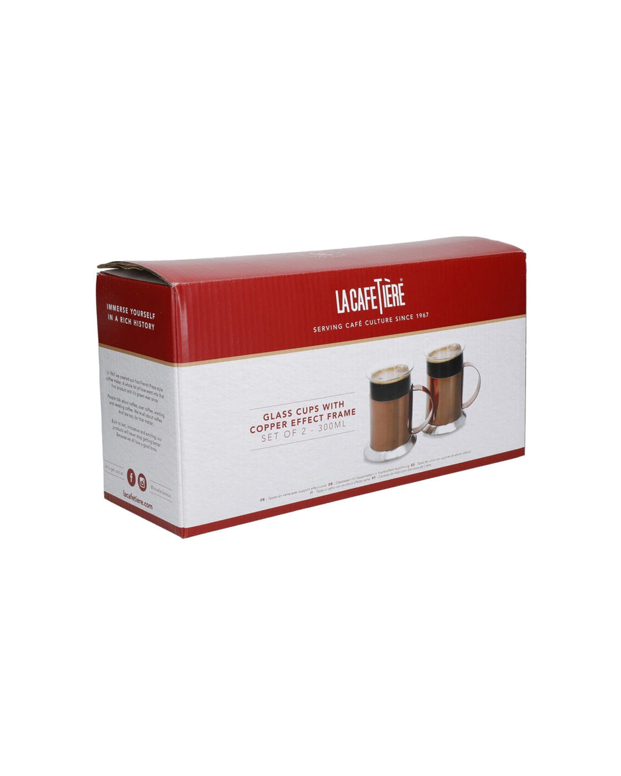 6 La Cafetiere 2pc 300ml Stainless Steel Glass Coffee Mug Set Finish - Metallic, 6 of 6