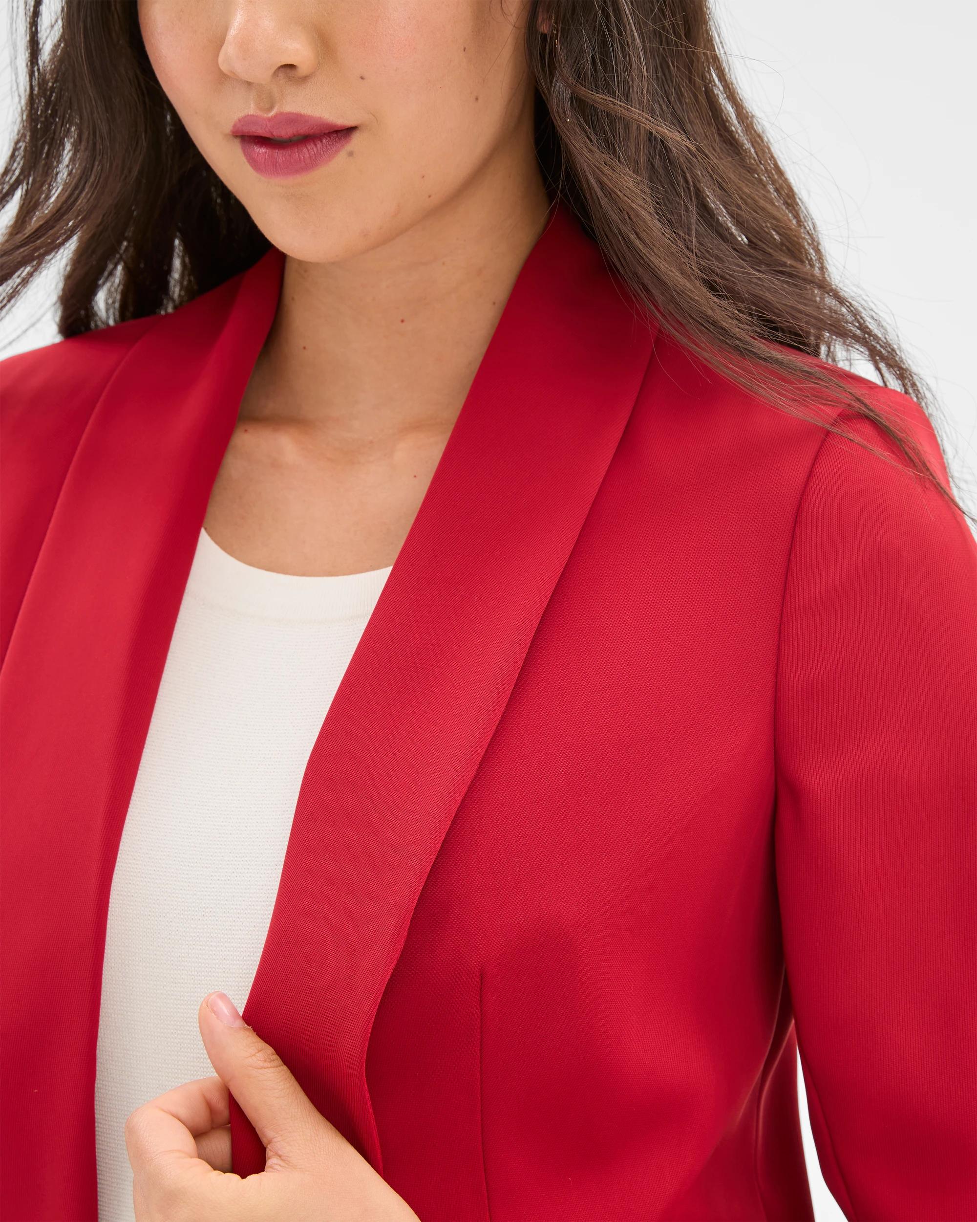 5 Ruched Sleeve Blazer - Preview CRIMSON, 5 of 6