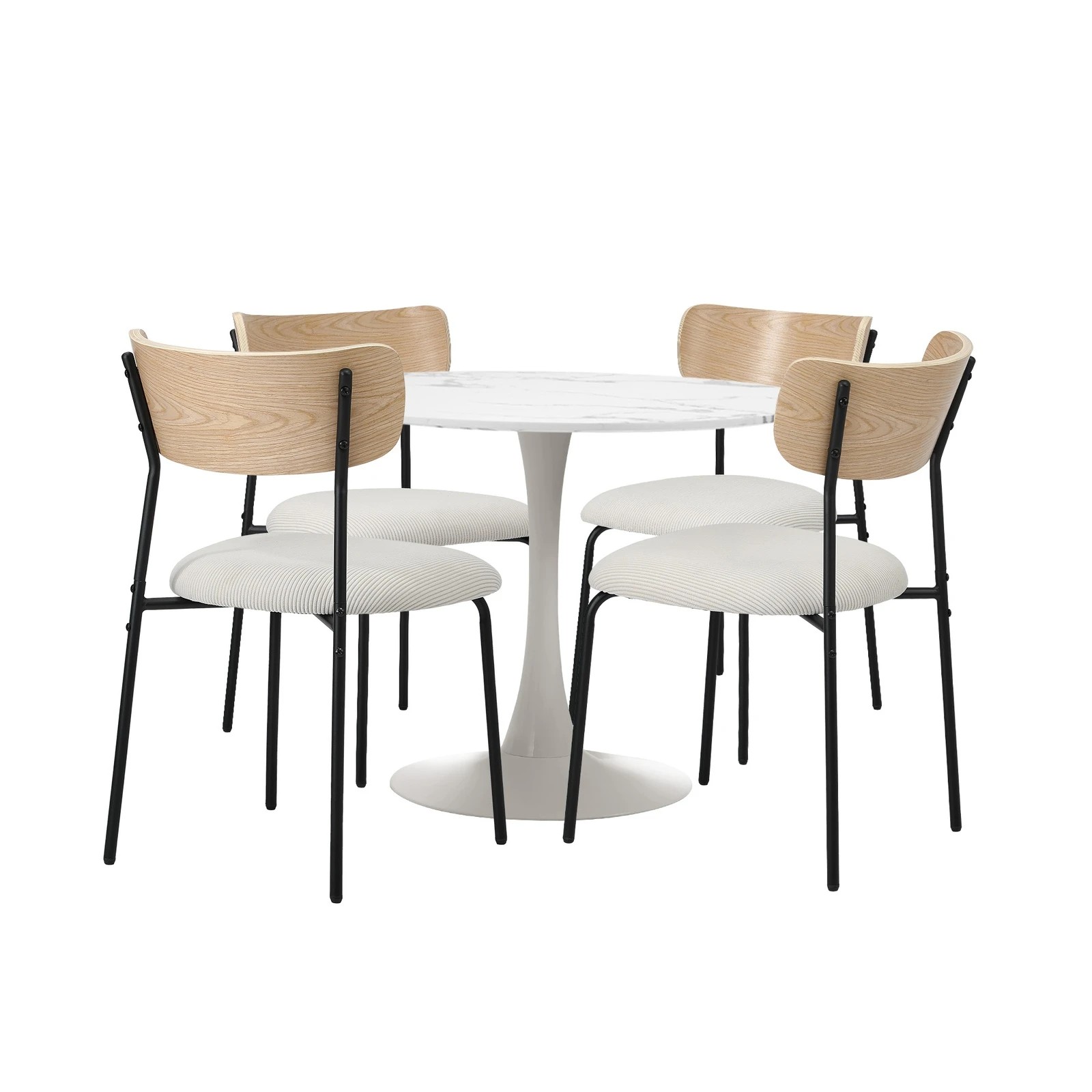 6 Oikiture 90cm Dining Table And Chairs 4-seater Kitchen Furniture Set
 - Multi, 6 of 10