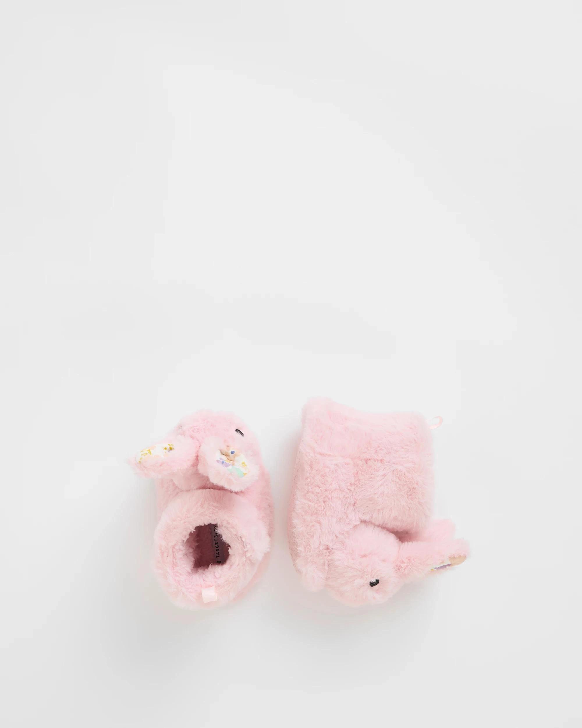 3 Target Baby Baby Novelty Ditsy Bunny Slipper Boots PINK, 3 of 3
