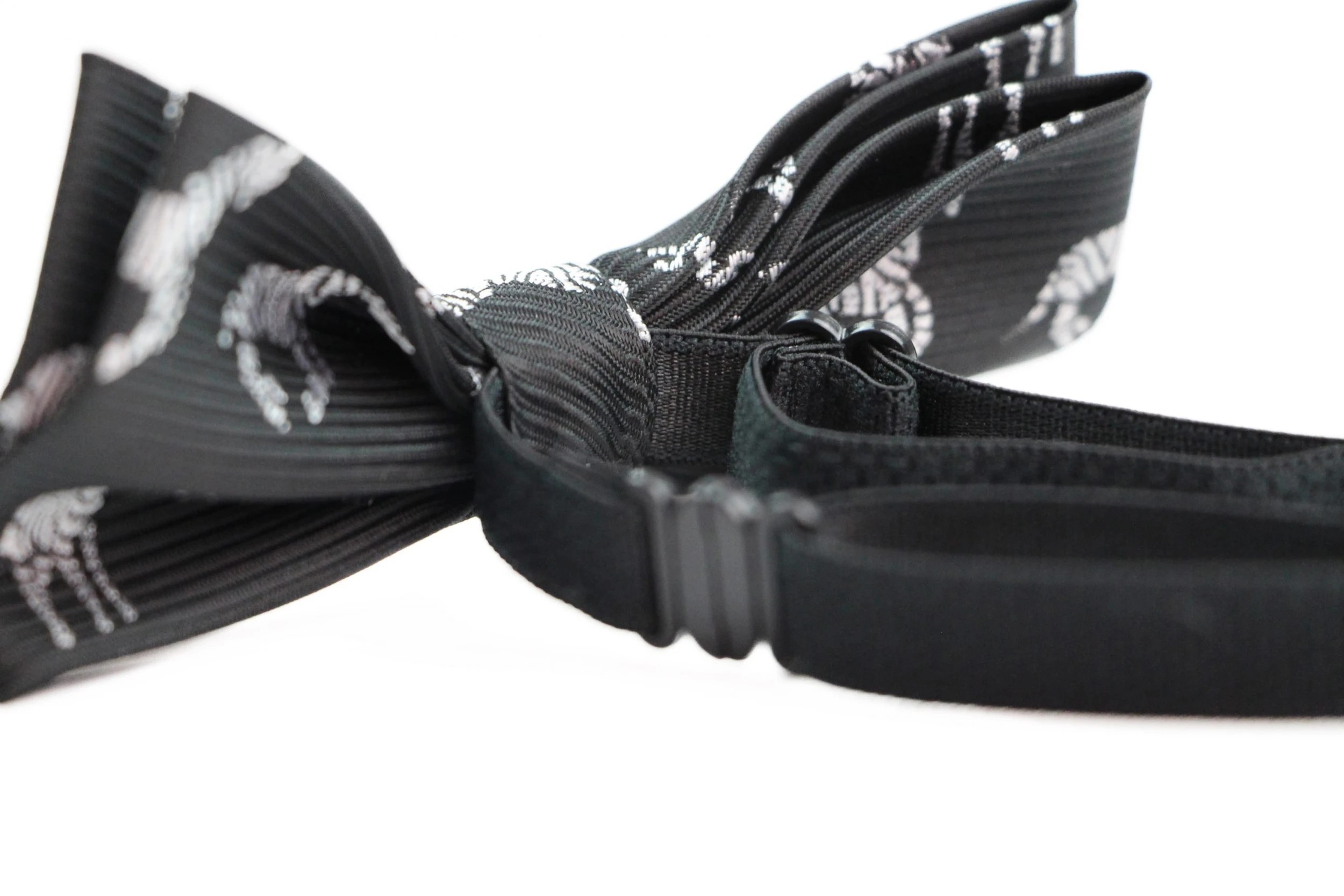 2 Zasel Boys Black With Silver Zebras Patterned Cotton Bow Tie - Multi, 2 of 6