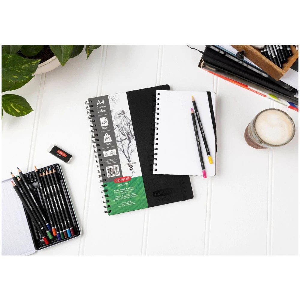 6 Derwent Academy Visual Art Diary 110gsm 120 Pages A5 Black, 6 of 6