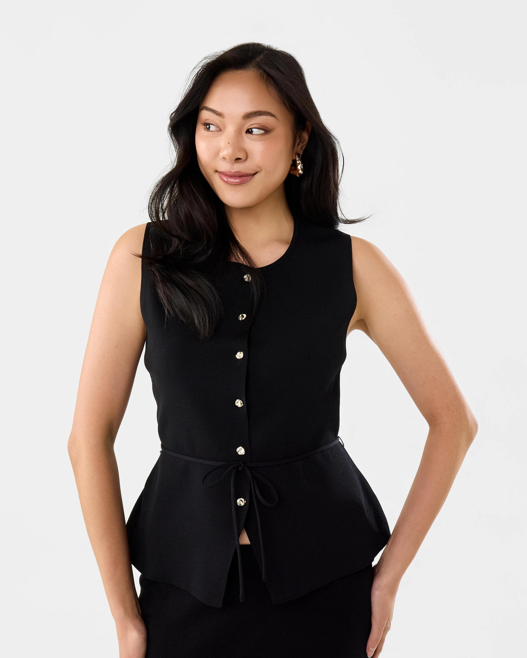 1 Sleeveless Tie Waistcoat Black, 1 of 7