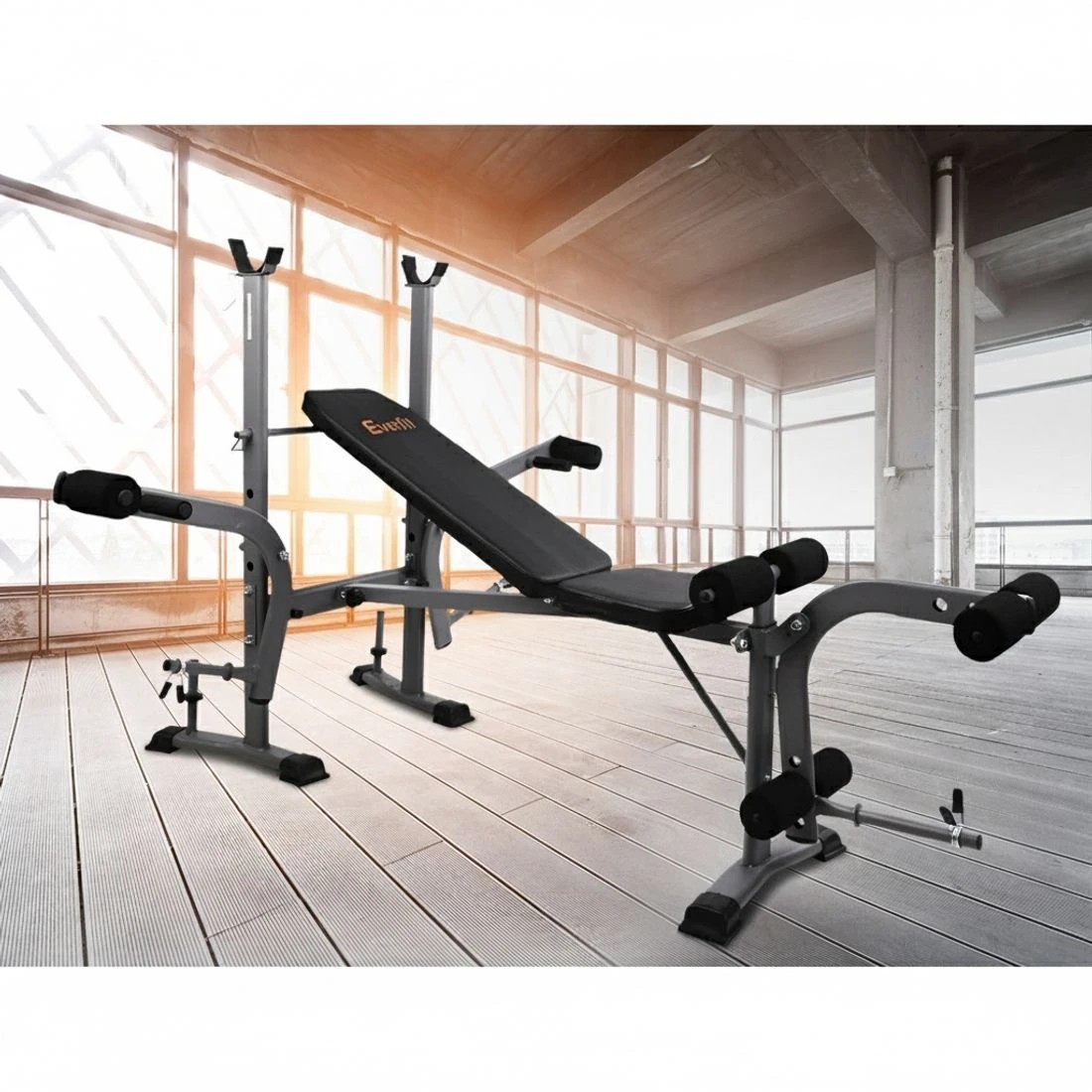 6 Everfit Weight Bench 8 in 1 Bench Press Adjustable Home Gym Station 200kg - Dark Grey, 6 of 8
