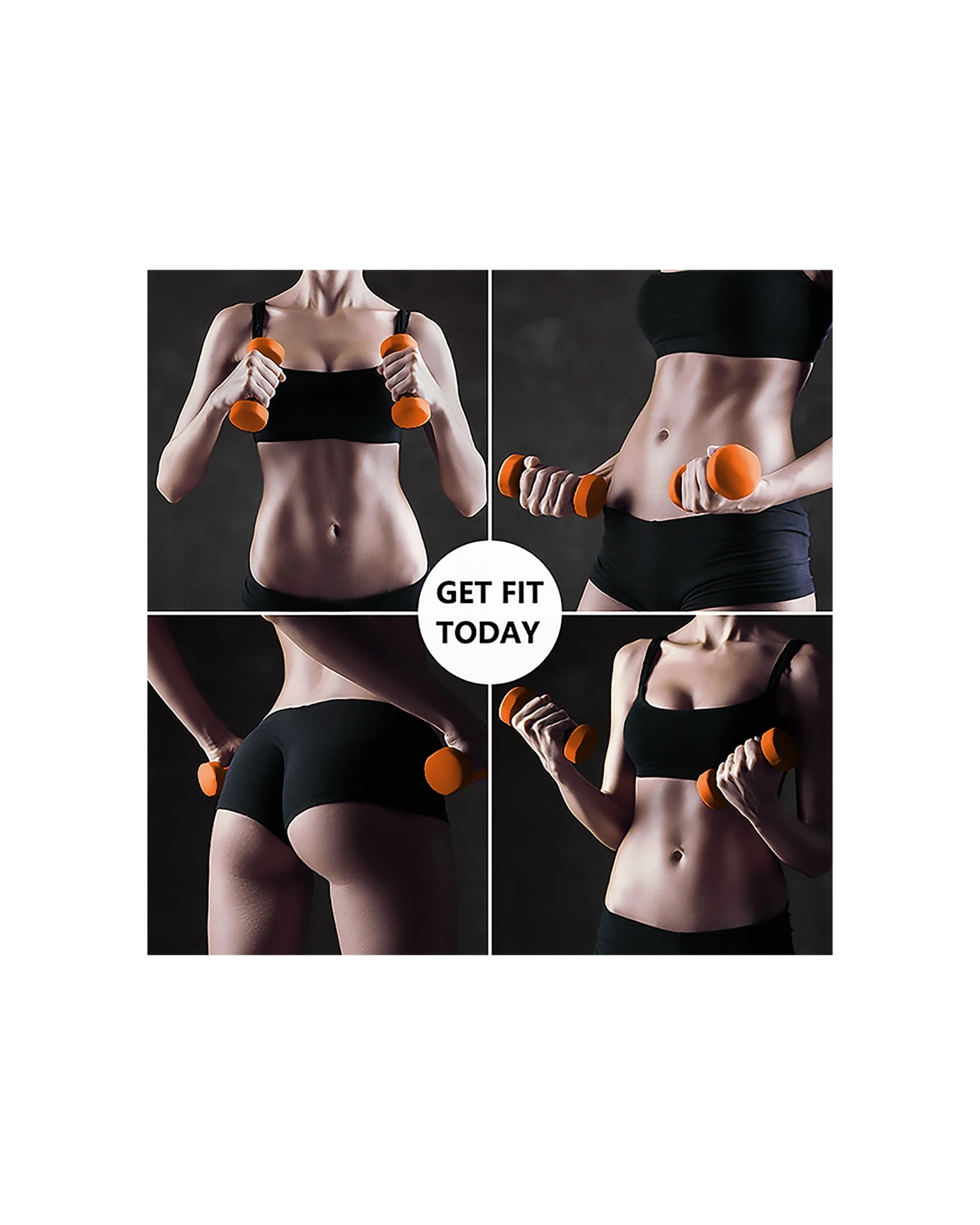 4 HACIENDA 7-Piece 20kg Weighted Dumbbell Set With PVC Rack Neoprene Finish - Multi, 4 of 6