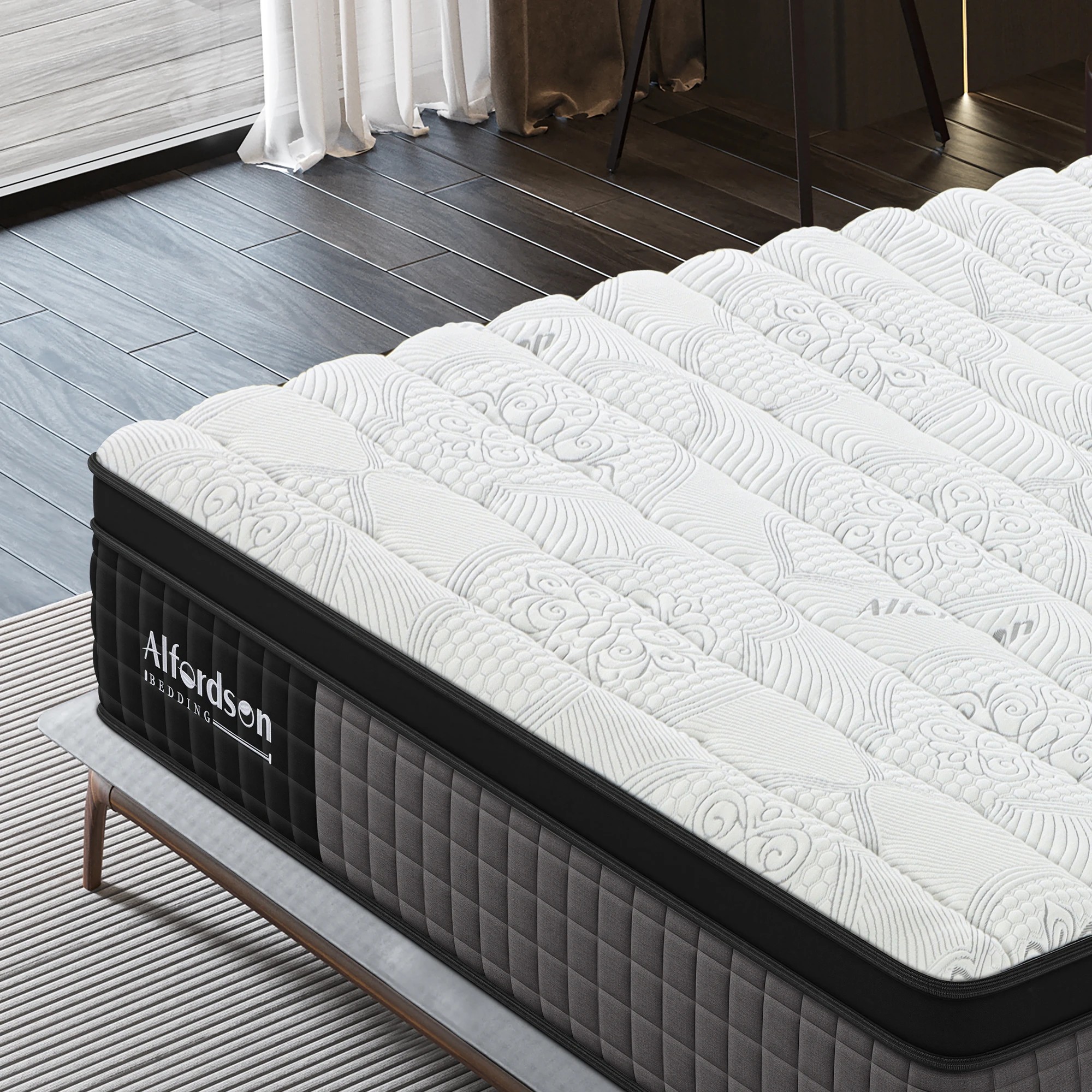 4 Alfordson Mattress 9 Zone Pocket Spring Euro Top 34cm - King Bed, 4 of 10