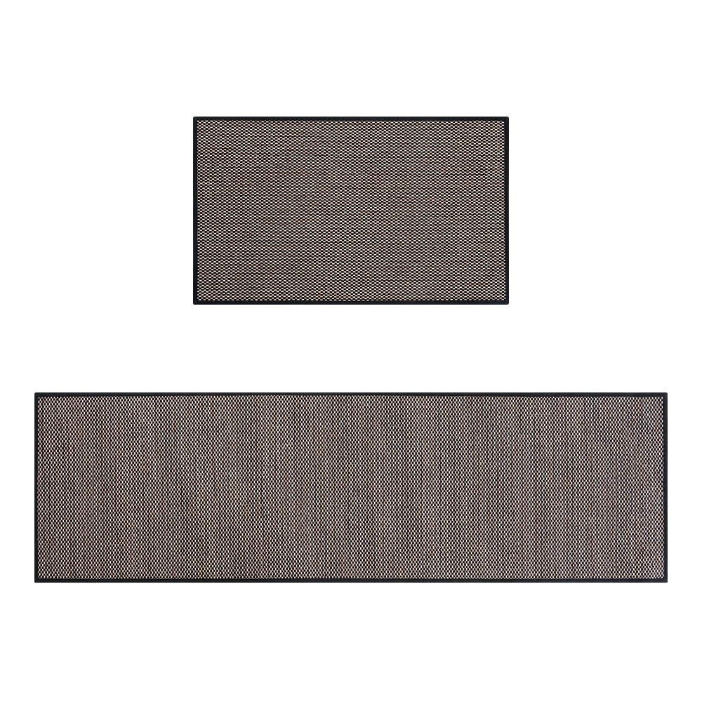 1 ZUNI 2PCS Kitchen Mats Non Slip Anti Fatigue Door Rugs Floor Mat - Black, 1 of 3