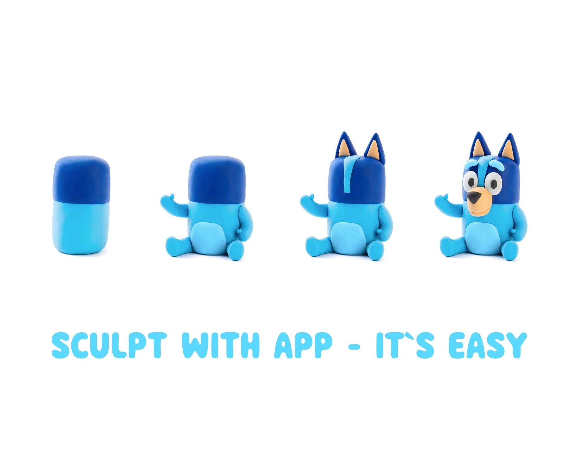 6 Hey Clay Bluey Single Character - Assorted - Multi, 6 of 7