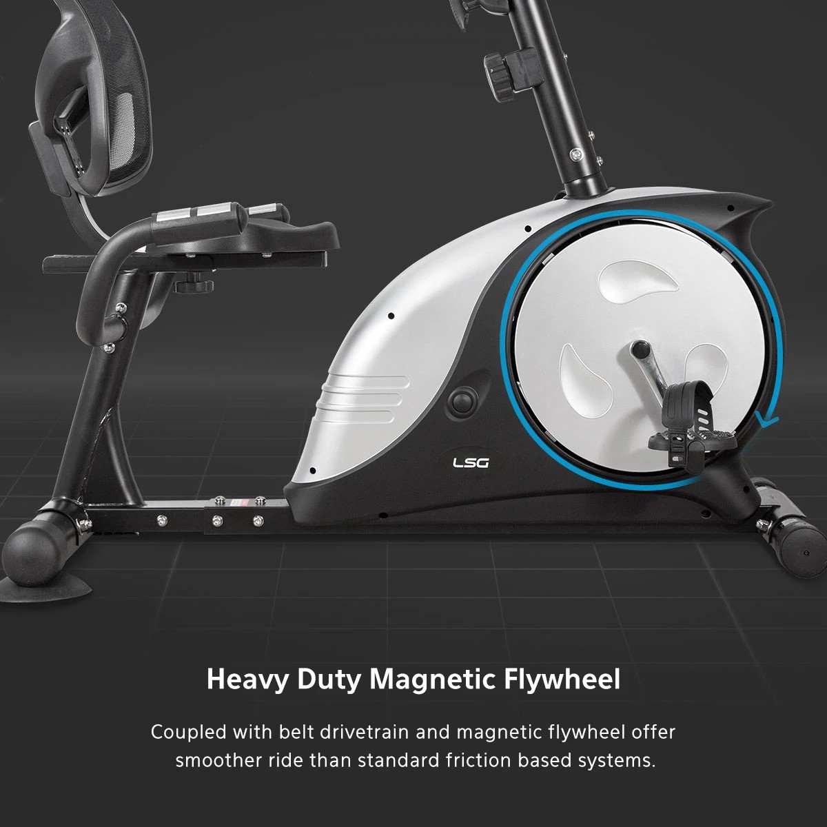 4 LSG Fitness RB-2 Recumbent bike - Black, 4 of 10