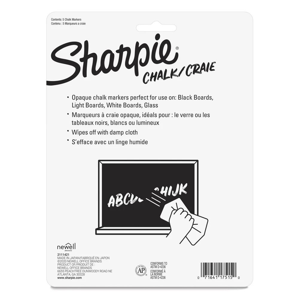 8 Sharpie Wet Erase Chalk Marker Assorted 5 Pack, 8 of 8