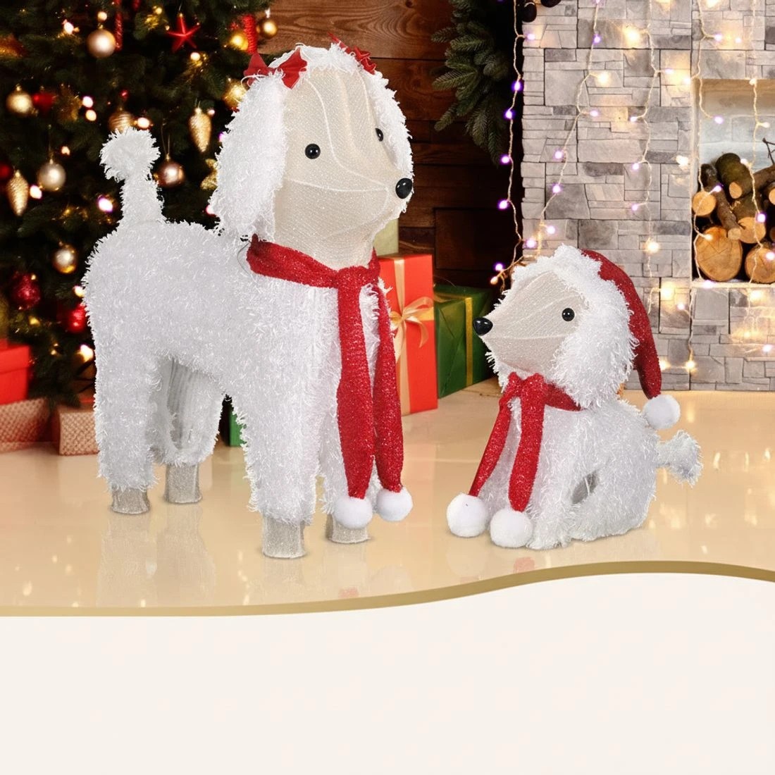 4 Jingle Jollys Christmas Lights 60 LED Fairy Light 2pcs Dog Decorations Set - Multi, 4 of 8