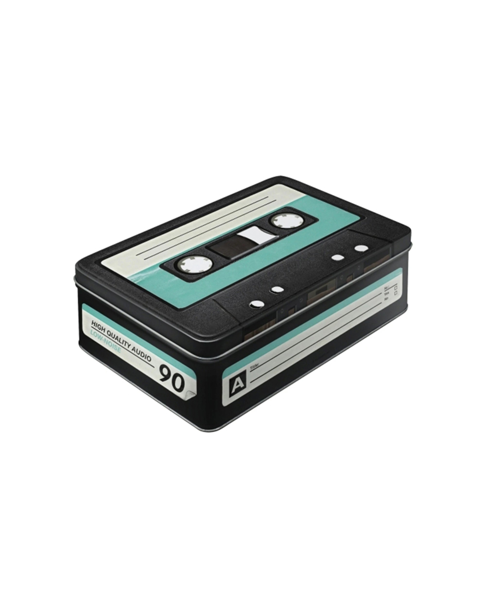 1 Nostalgic Art Flat Tin Storage Box Embossed Design 2.5L Capacity -  Cassette Tape - Multi, 1 of 1