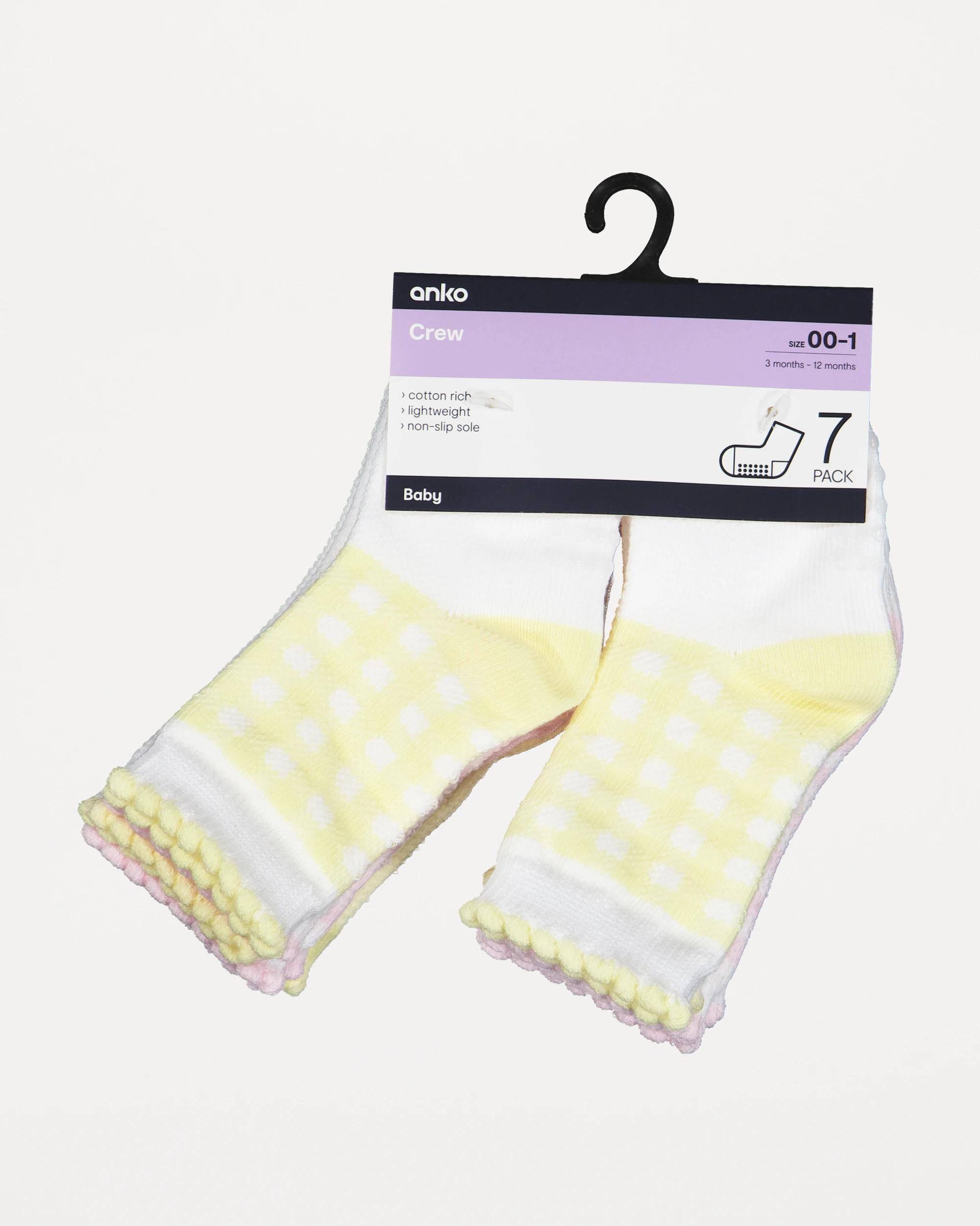 3 7 Pack Summer Crew Socks Gingham, 3 of 3