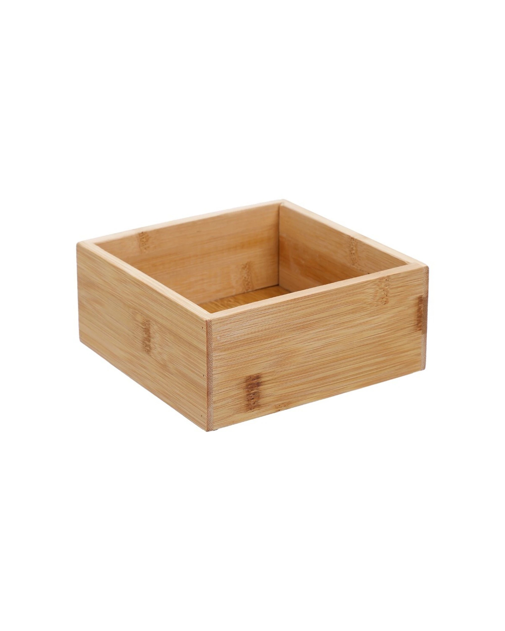 1 Boxsweden 15cm Bamboo Organisation Tray Modular Storage Container Bamboo Design - Secure Stacking.
 - Natural, 1 of 3