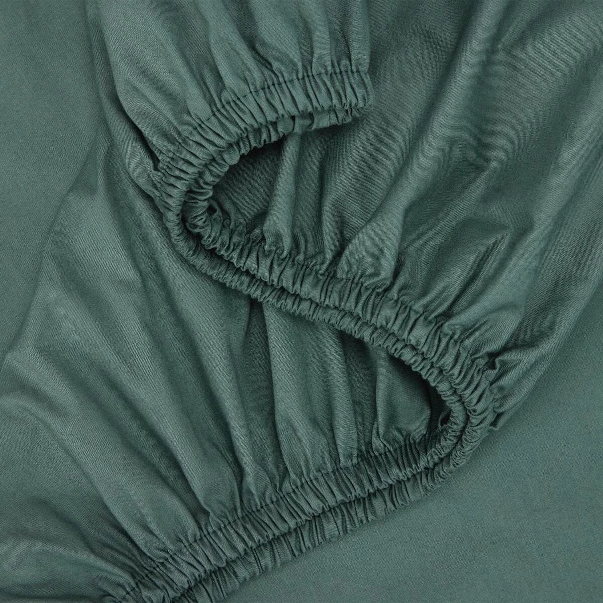 3 225 Thread Count Cotton Rich Sheet Set - Double Bed, Teal, 3 of 6