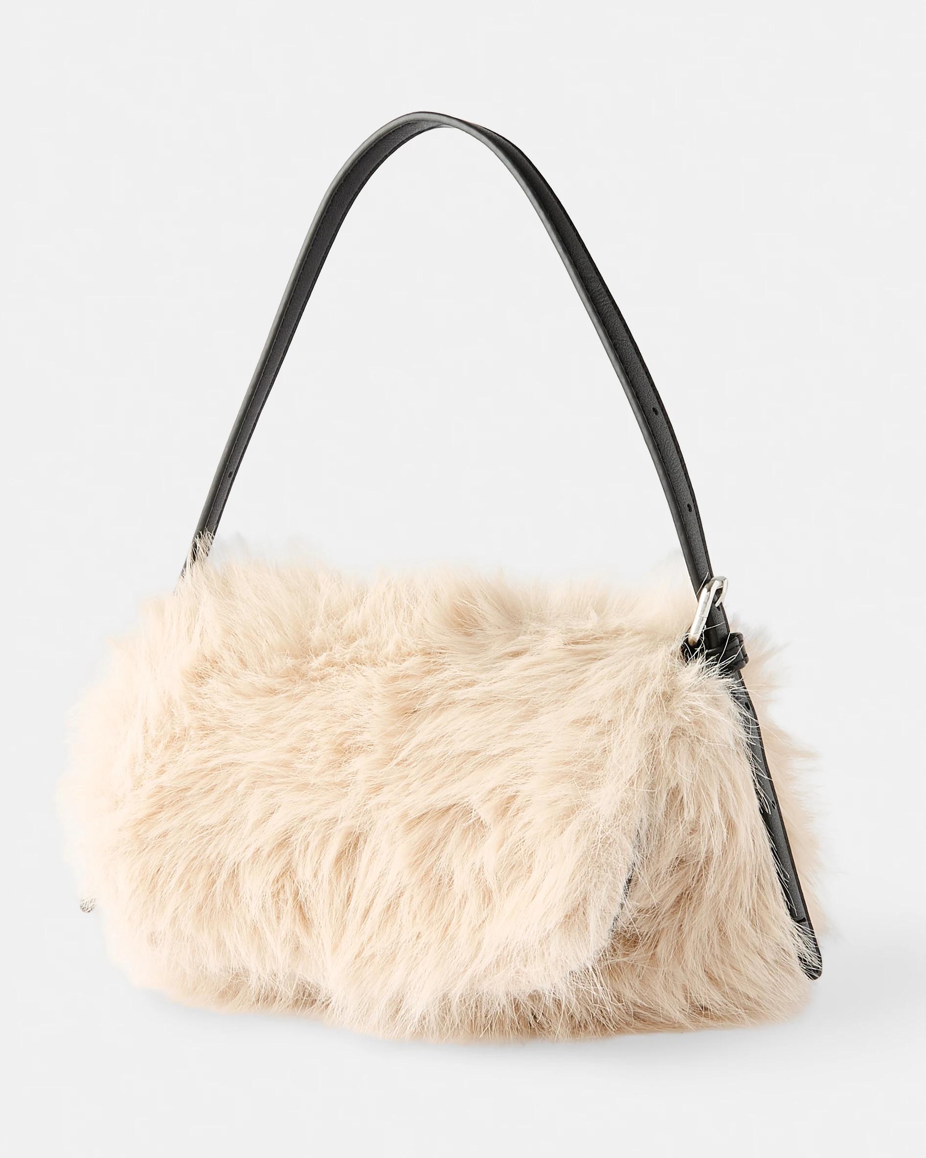 2 Faux Fur Shoulder Bag Cream, 2 of 10