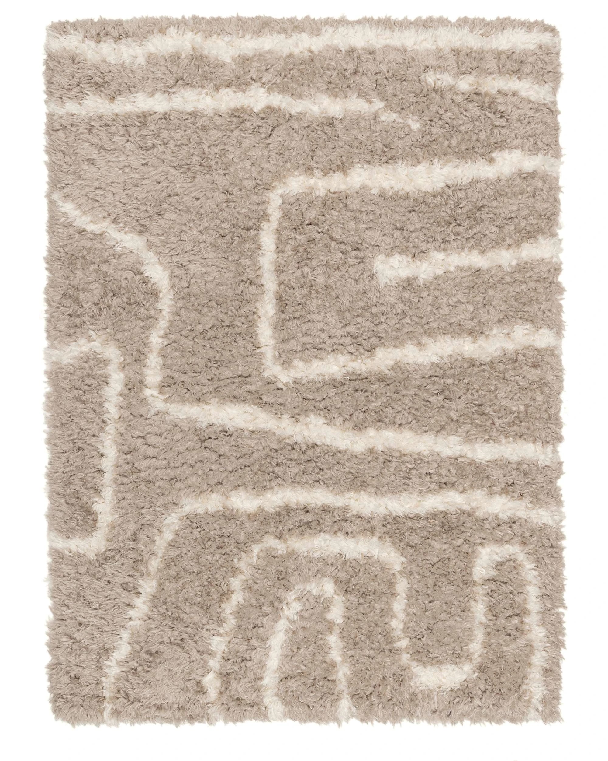 1 Loopsie Tulba Abstract Shag Rug-230cm x 160cm - Beige, 1 of 8