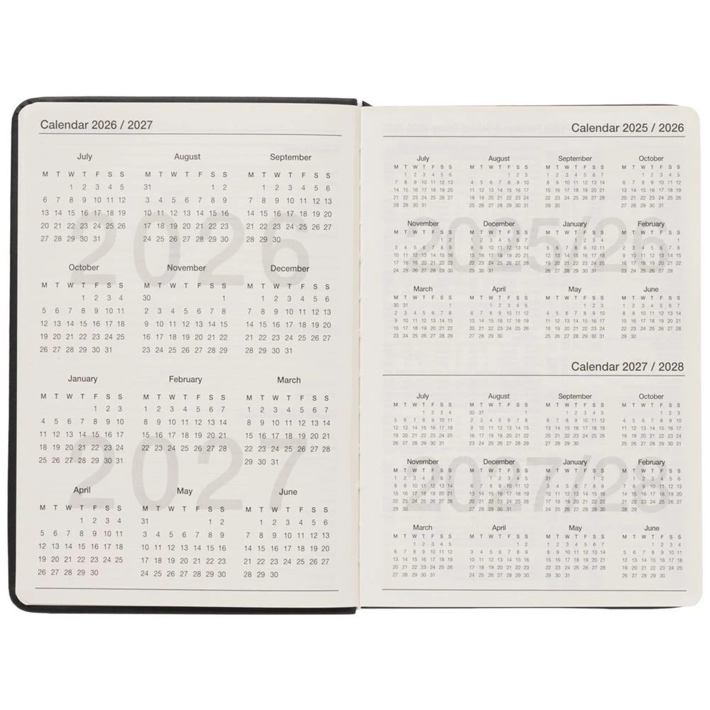 3 J.Burrows A5 Day to Page PU FY26/27 Diary Black, 3 of 6