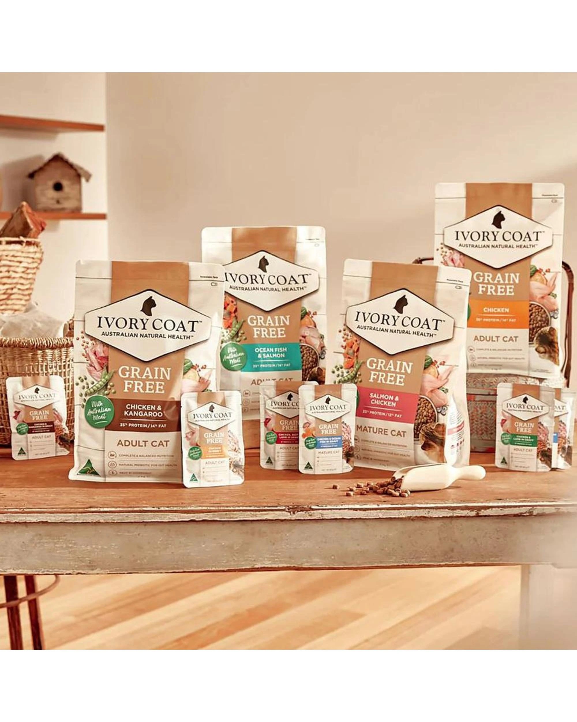 10 Ivory Coat Adult Grain Free Wet Cat Food Chicken & Ocean Fish 85g x 12, 10 of 10