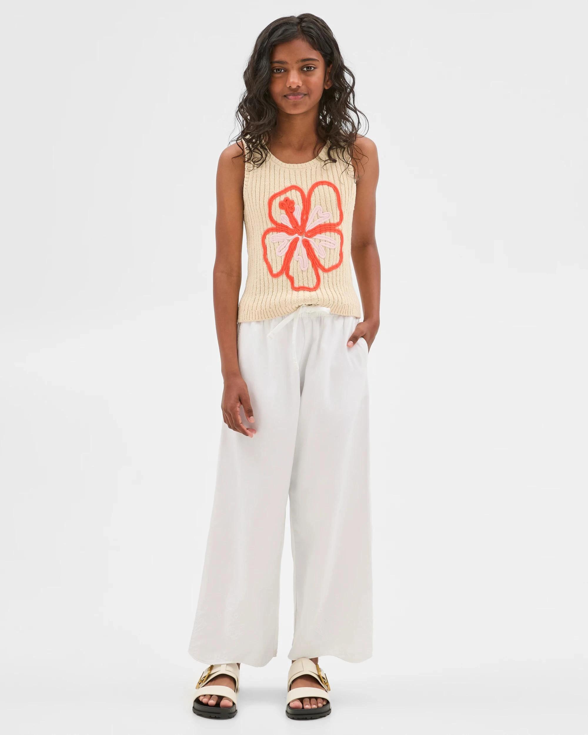 4 Target Australian Cotton Blend Knit Tank CREAM HIBISCUS, 4 of 6