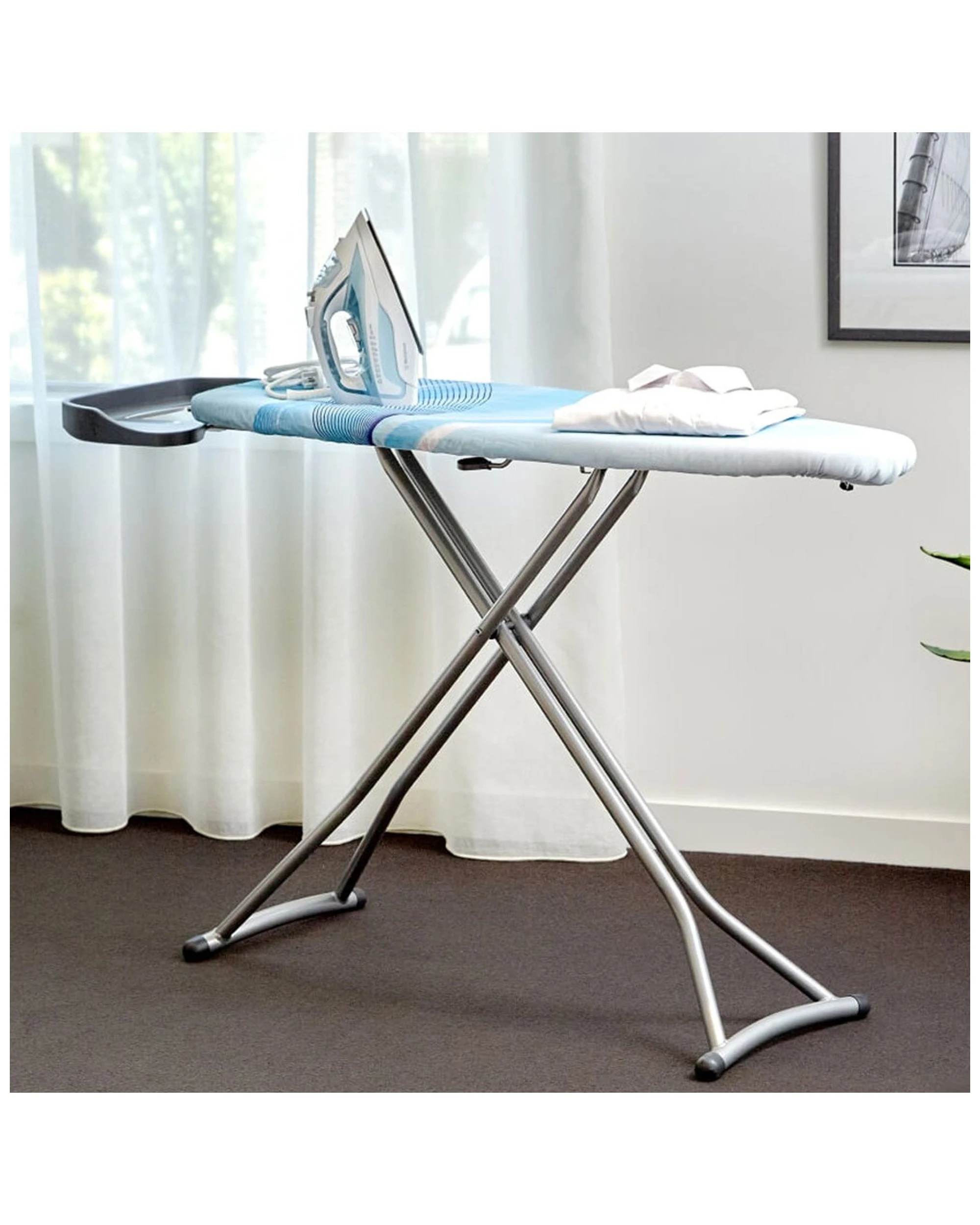 5 Westinghouse 47in Foldable/portable Ironing Board W Cover/iron Rest For Clothes
 - White, 5 of 6