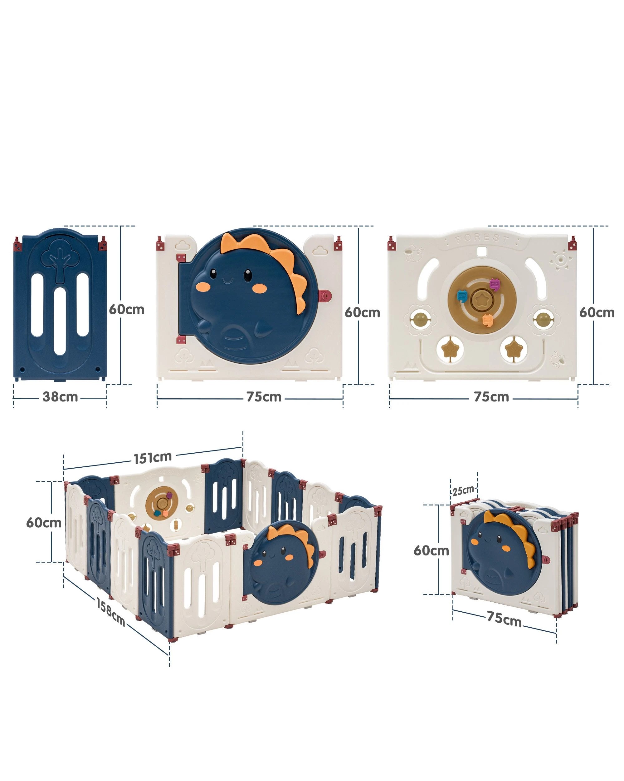 10 Playpals 14 panels Baby Playpen Kids 
Compact Safety Gate Toddler Fence Child Play, 10 of 10