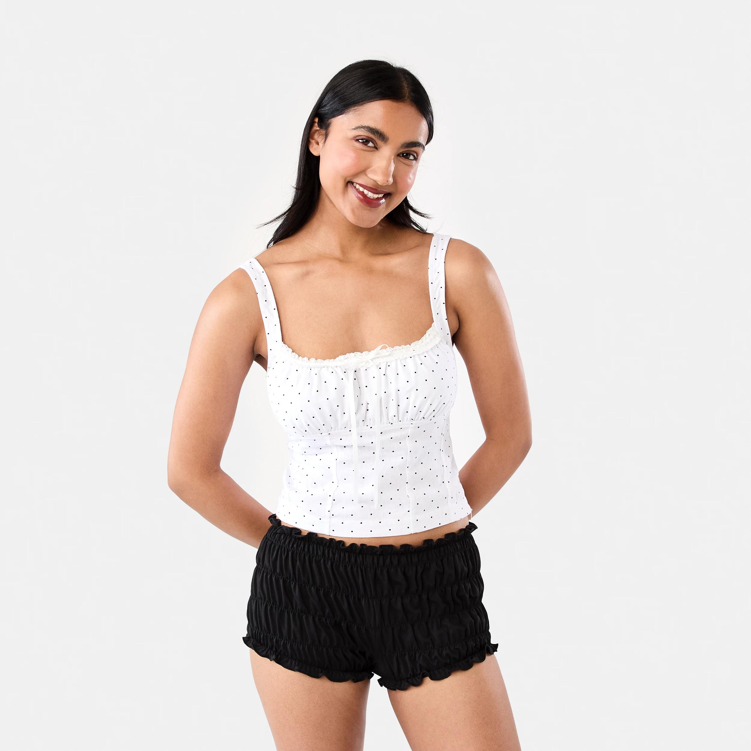 7 Linen Blend Sleeveless Corset Top White Dot, 7 of 7