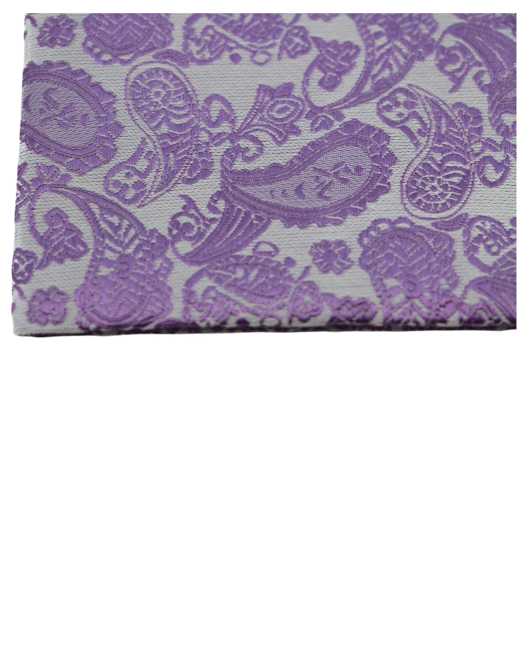 2 Zasel Mens Violet & Purple Paisley Silk Pocket Square - Multi, 2 of 3