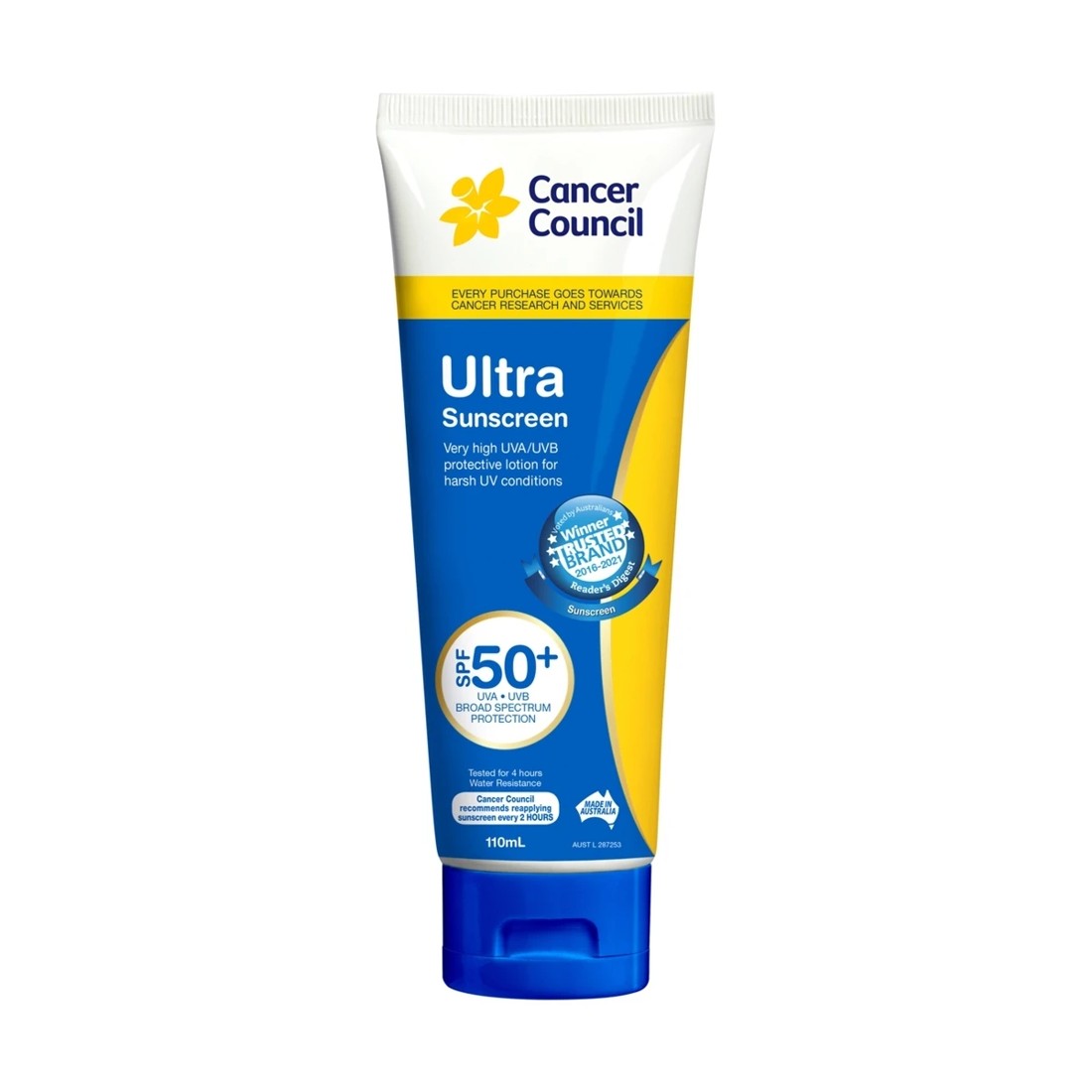 1 Cancer Council SPF 50+ Ultra Sunscreen 110ml, 1 of 2