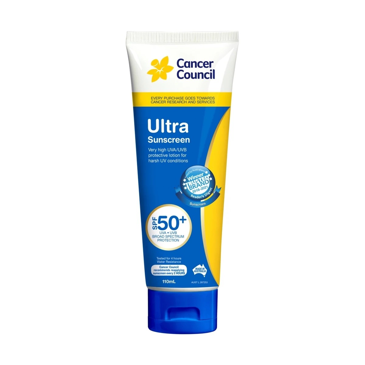 1 Cancer Council SPF 50+ Ultra Sunscreen 110ml, 1 of 2