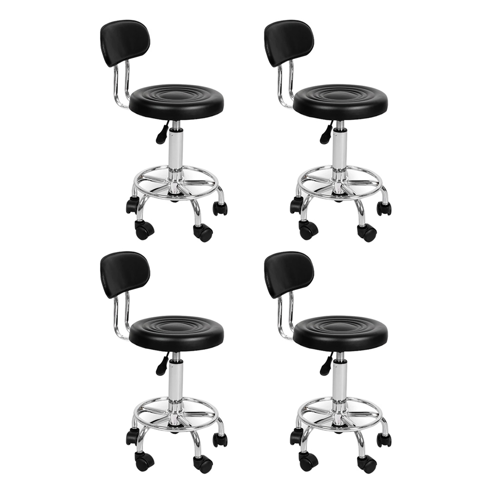 1 Levede 4x Salon Stool Swivel Hydraulic Lift - Black, 1 of 8