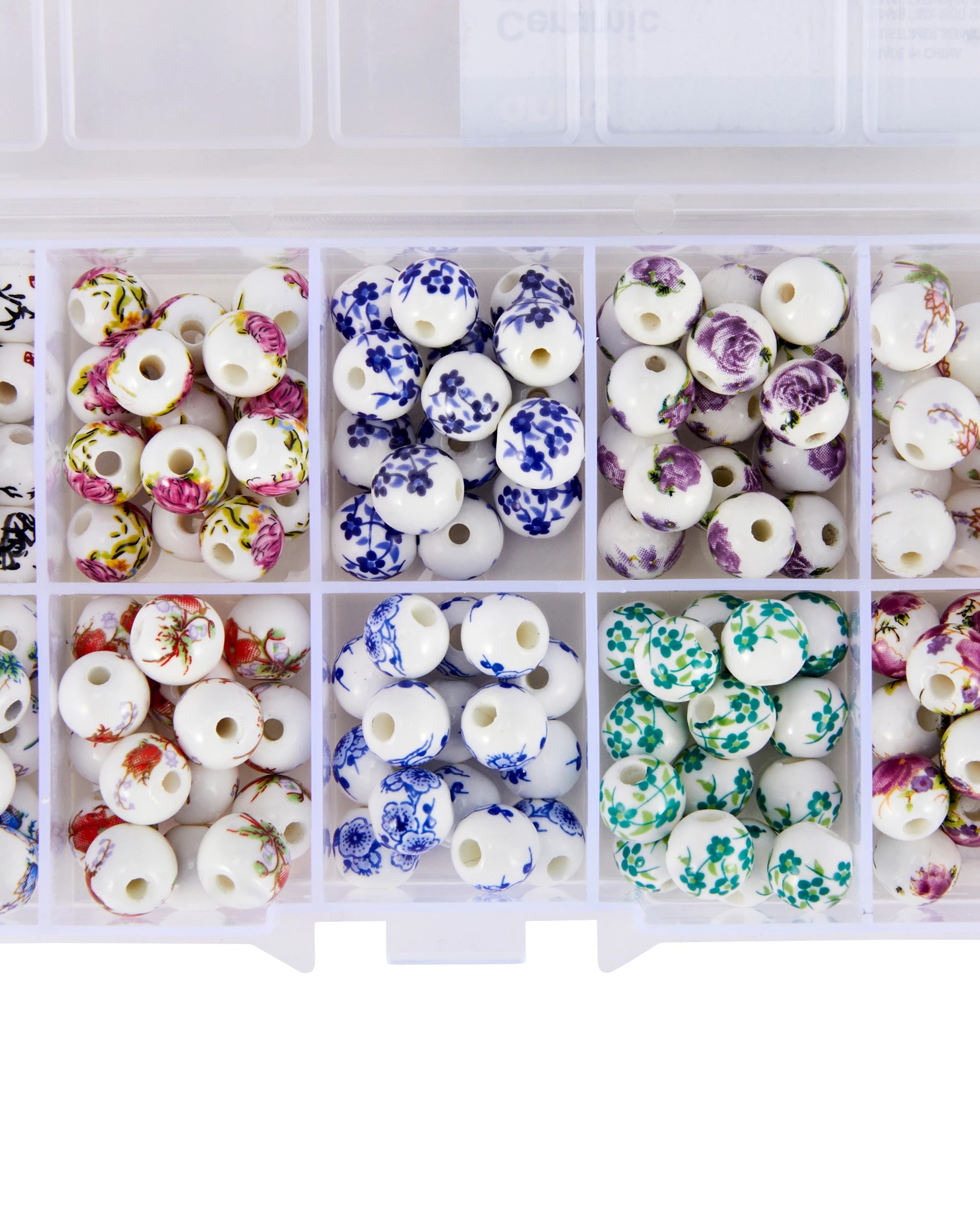 2 Ceramic Floral Beads, 2 of 2