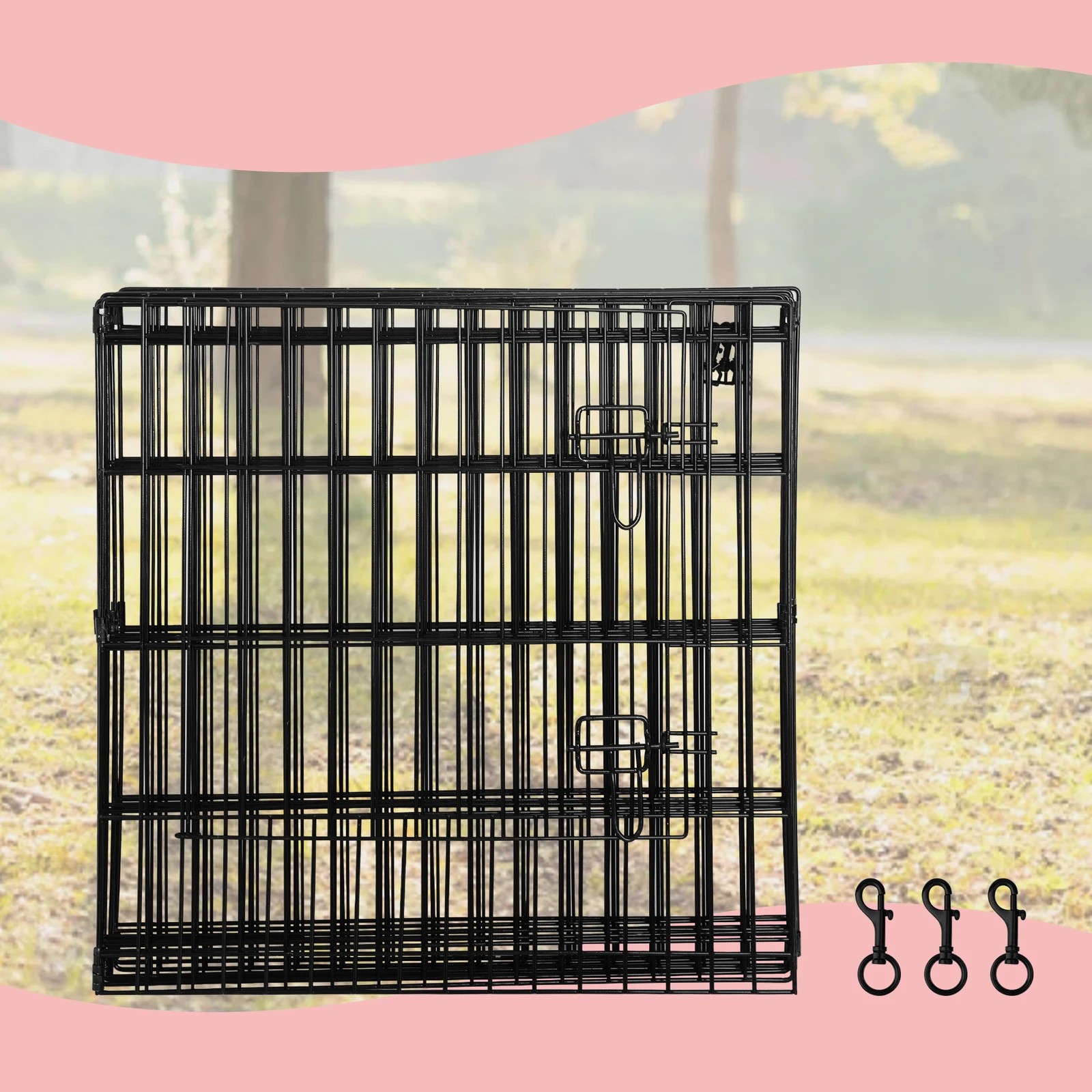 4 Beastie Pet Playpen 24 Inch Large 8 Panel Fence Enclosure Dog Metal Exercise Pen - Black, 4 of 8
